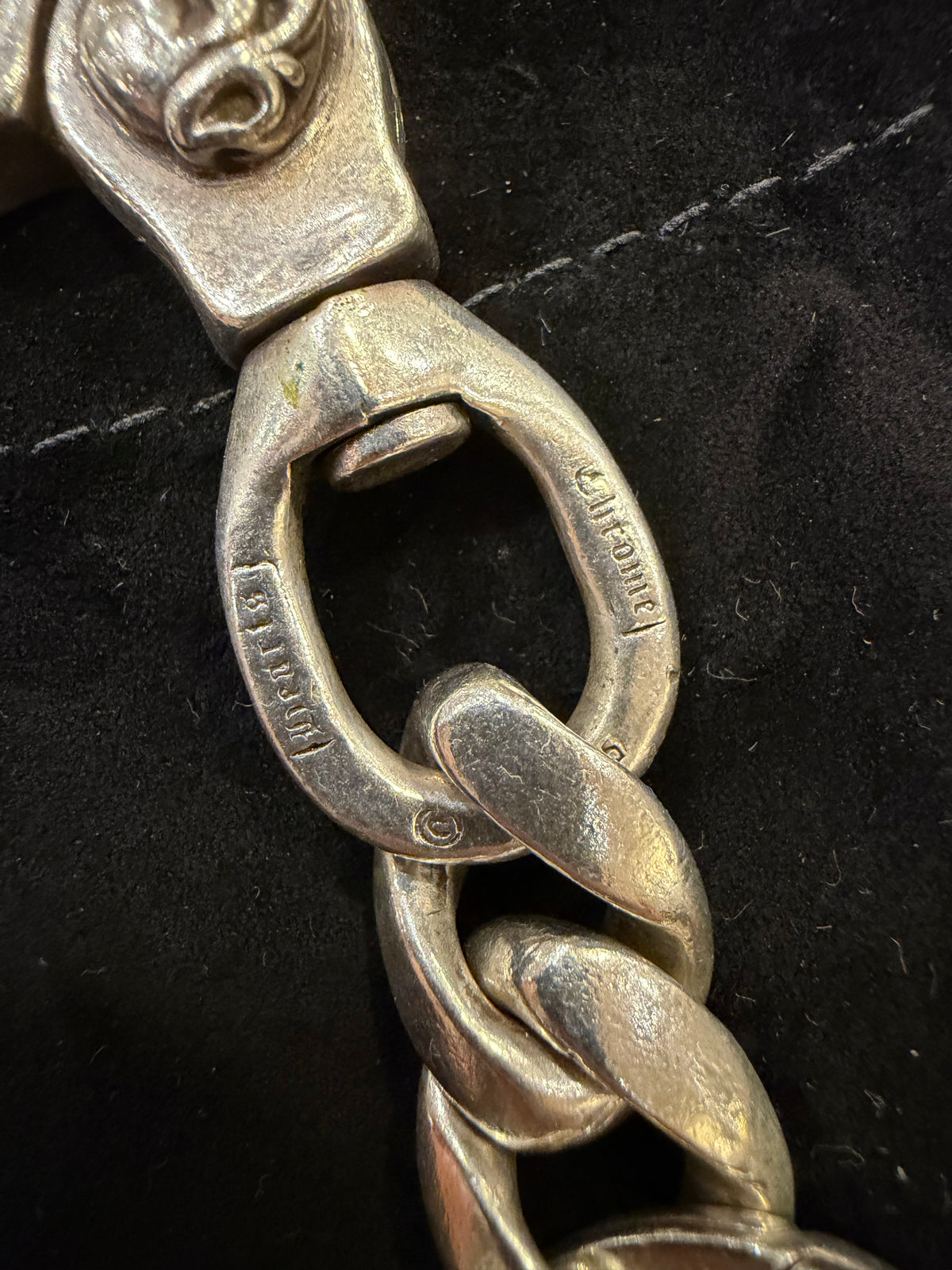 Chrome Hearts Lobster Clasp Floral Heart Keychain - Silver