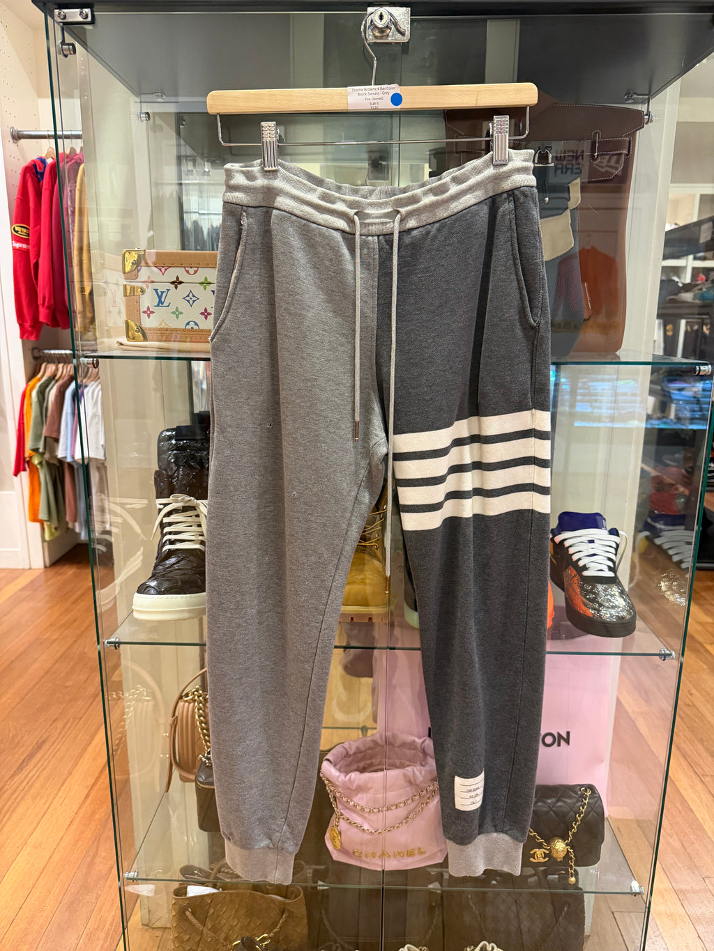 Thom Browne Color Block Sweats - Grey