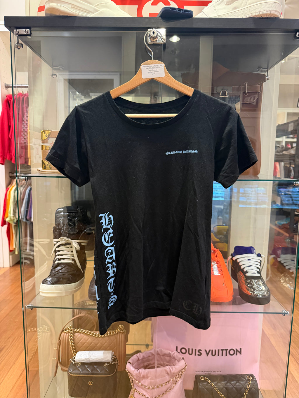 Chrome Hearts Script Logo Tee - Black/Baby Blue