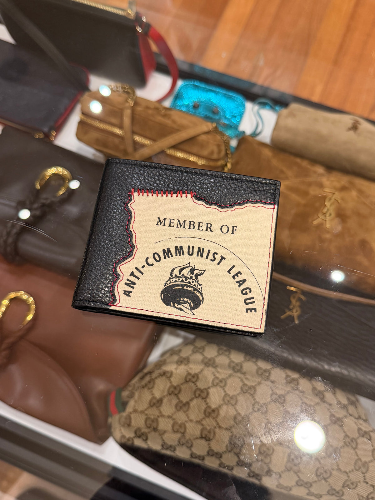 Enfants Riches Déprimés Anti-Conmunist League Bifold Leather Wallet - Black