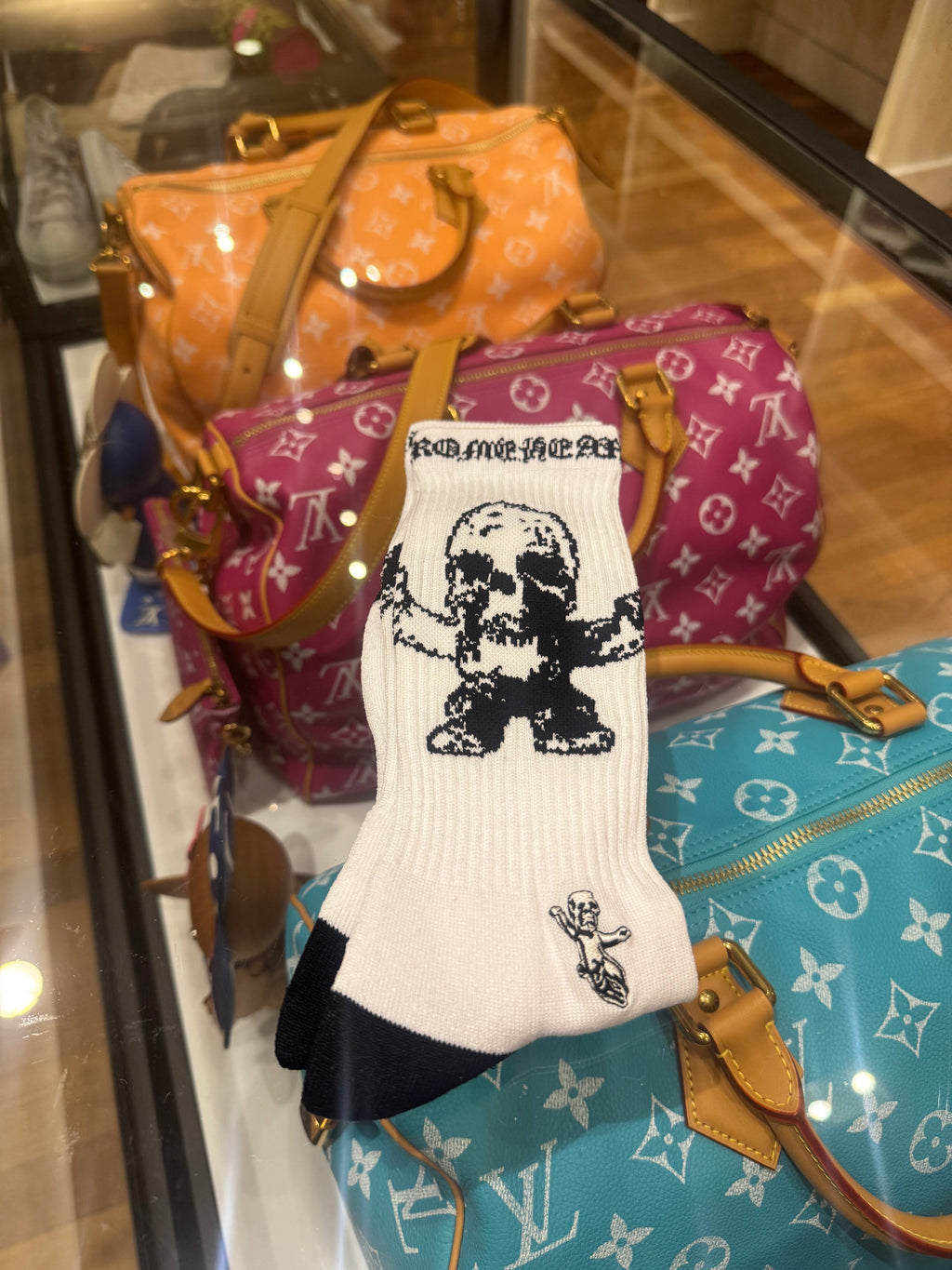 Chrome Hearts Fotti Socks - White/Black (M)