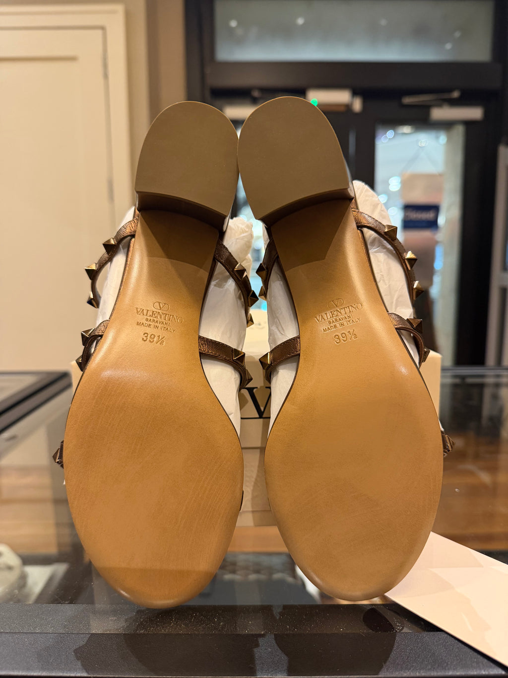 Valentino Garavani Rockstud Metallic Calfskin Heel