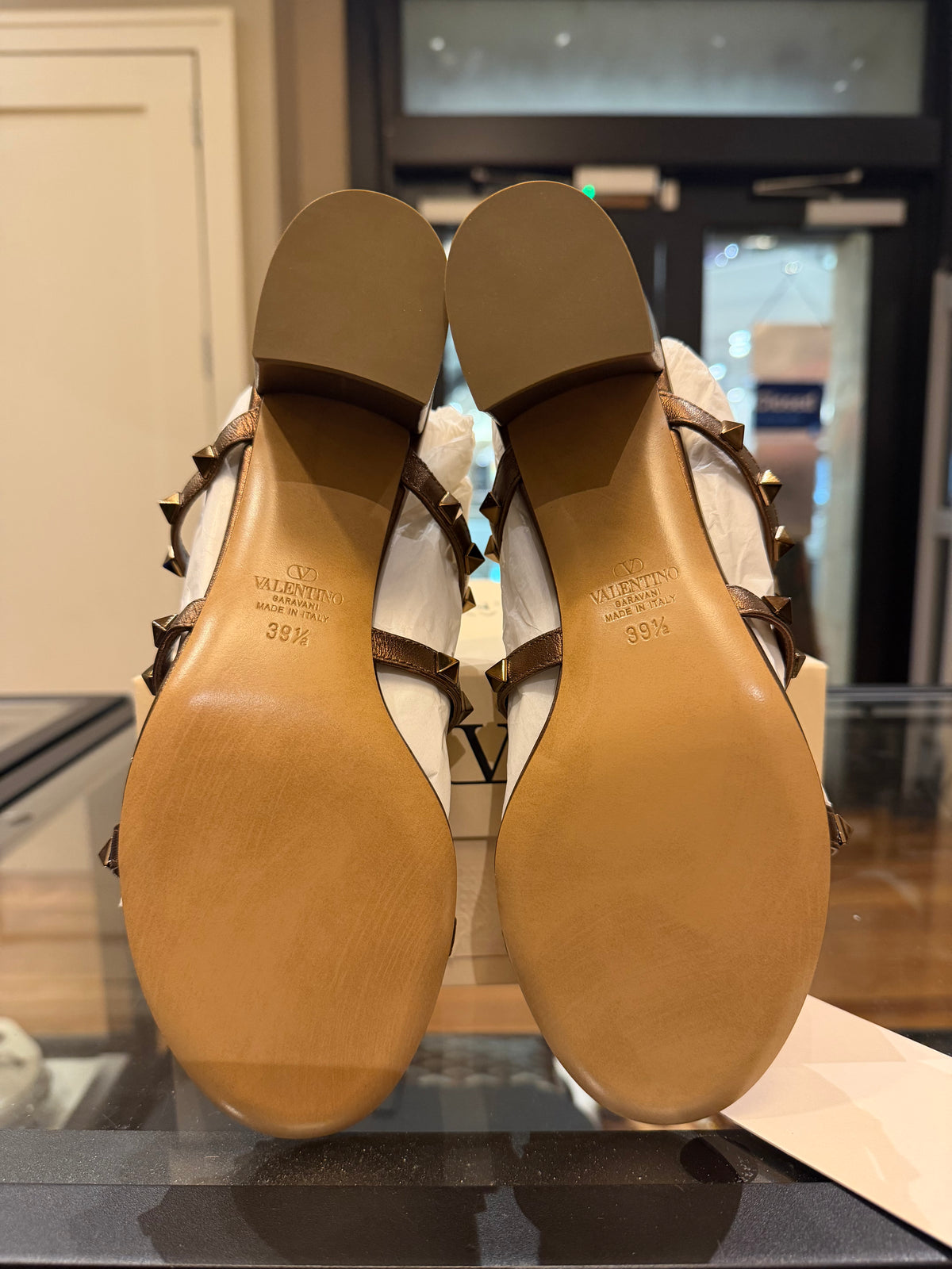 Valentino Garavani Rockstud Metallic Calfskin Heel