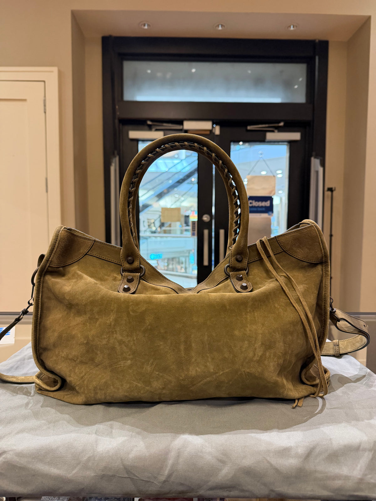 Balenciaga Large Le City Bag - Khaki Green