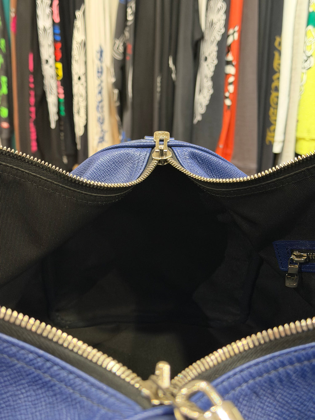 Louis Vuitton Keepall Bandoulière 45 Blue Duffle Bag