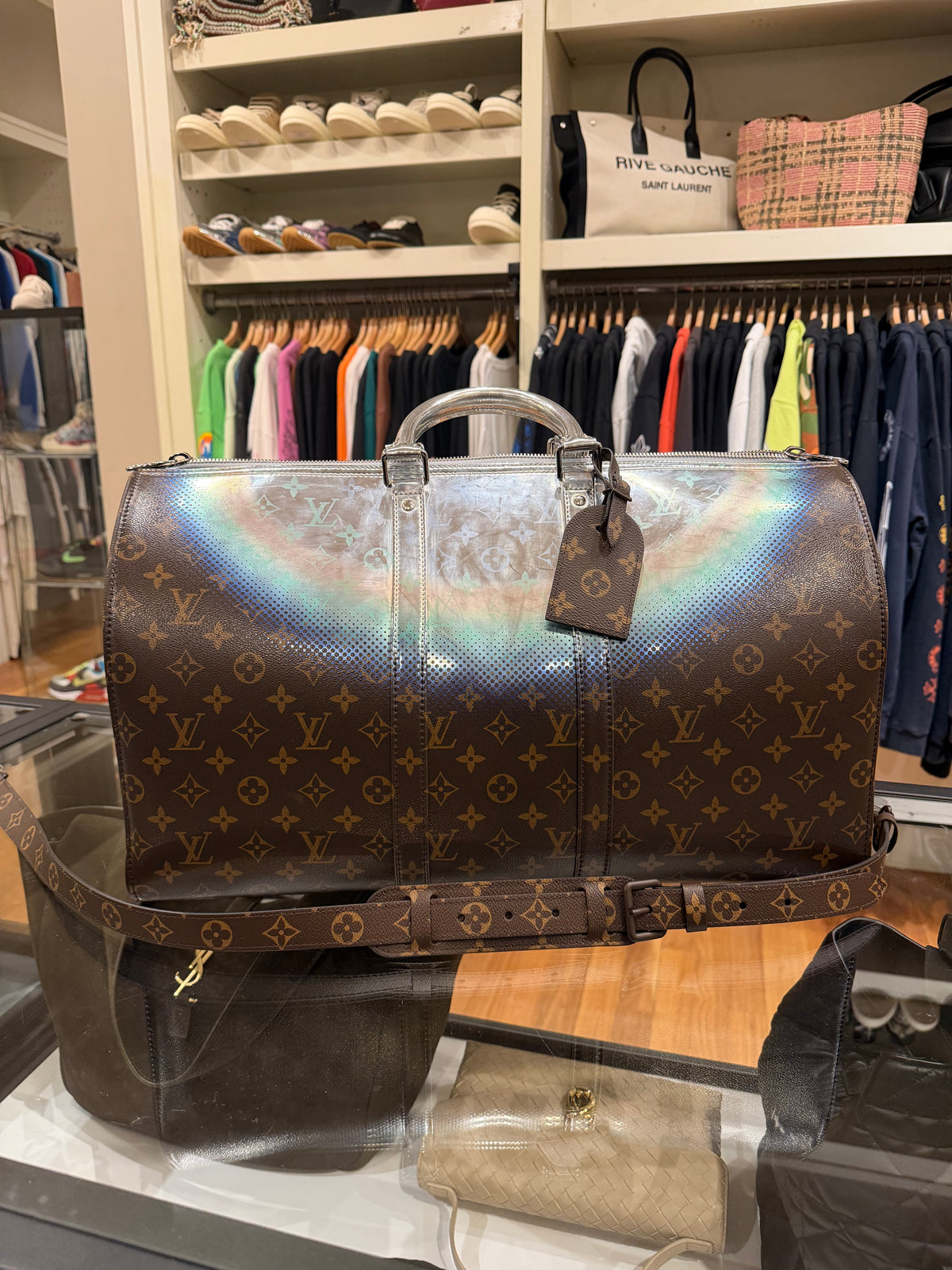Louis Vuitton Keepall Bandoulière 50 Metallic Nebula Monogram 2023 Duffle Bag