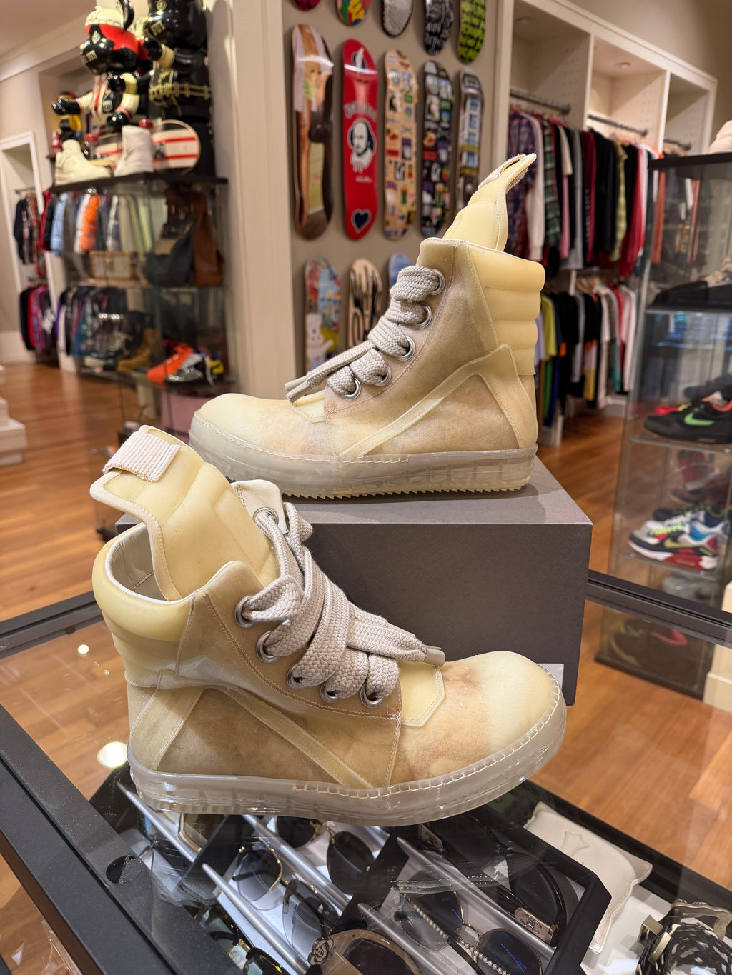 Rick Owens Edfu JumboLace Geobasket - Natural / Clear