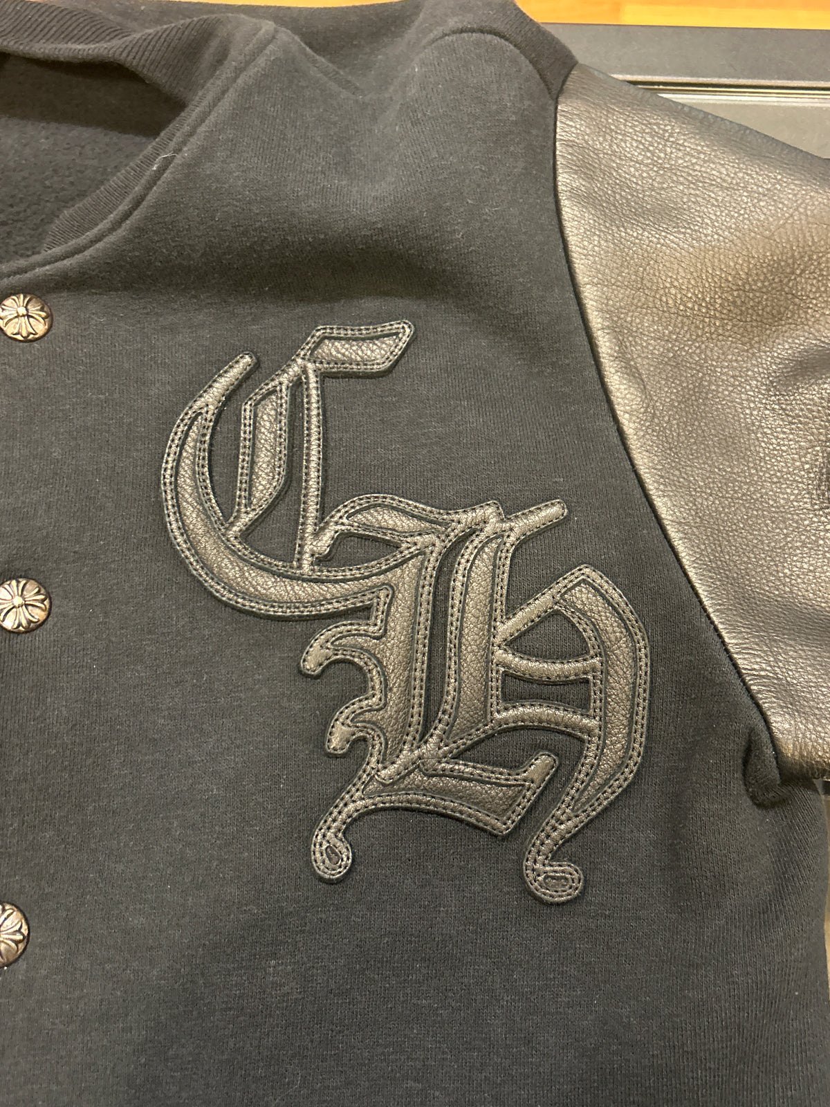 Chrome Hearts CH Logo Letterman Leather Jacket