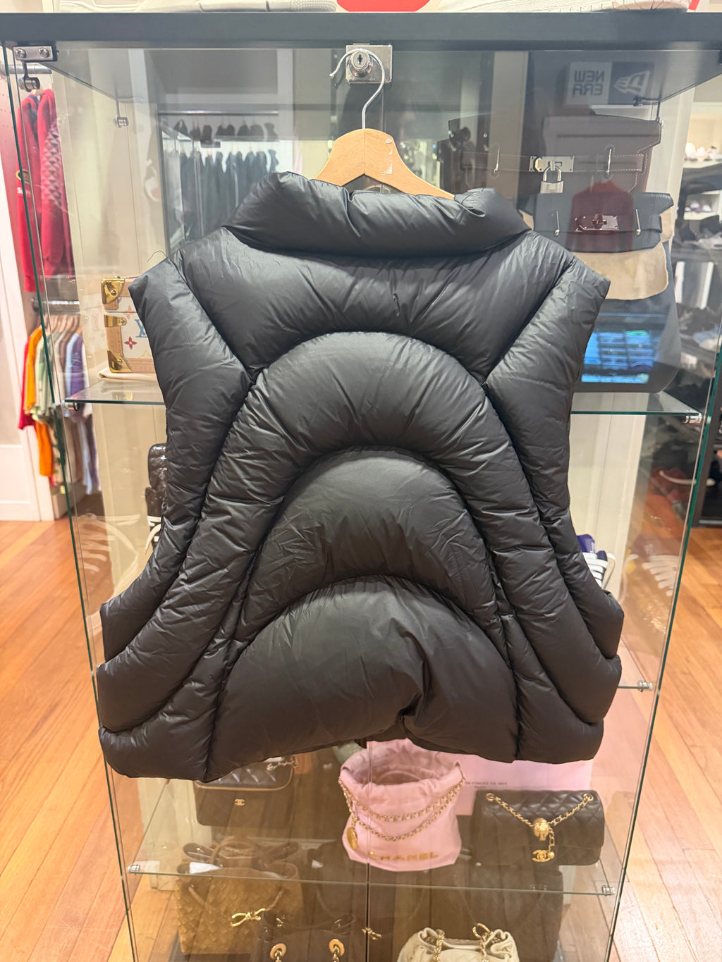 Entire Studio’s Grid Cropped Down Vest - Black