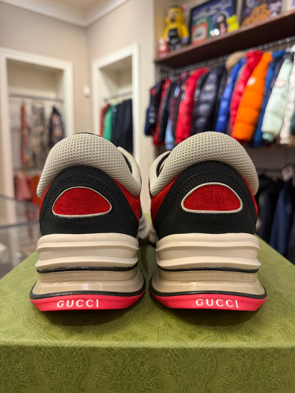Gucci Run Suede Mesh Sneakers