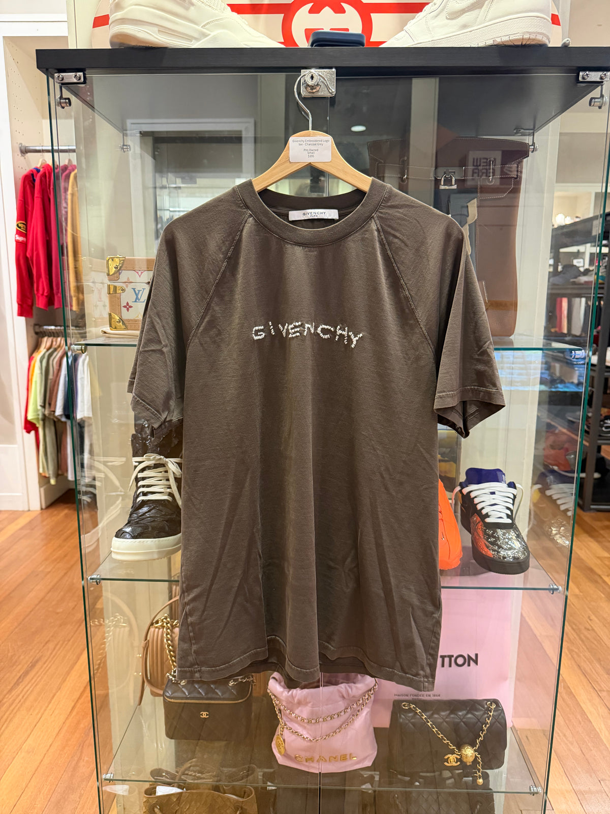 Givenchy Embroidered Logo Tee - Charcoal Grey