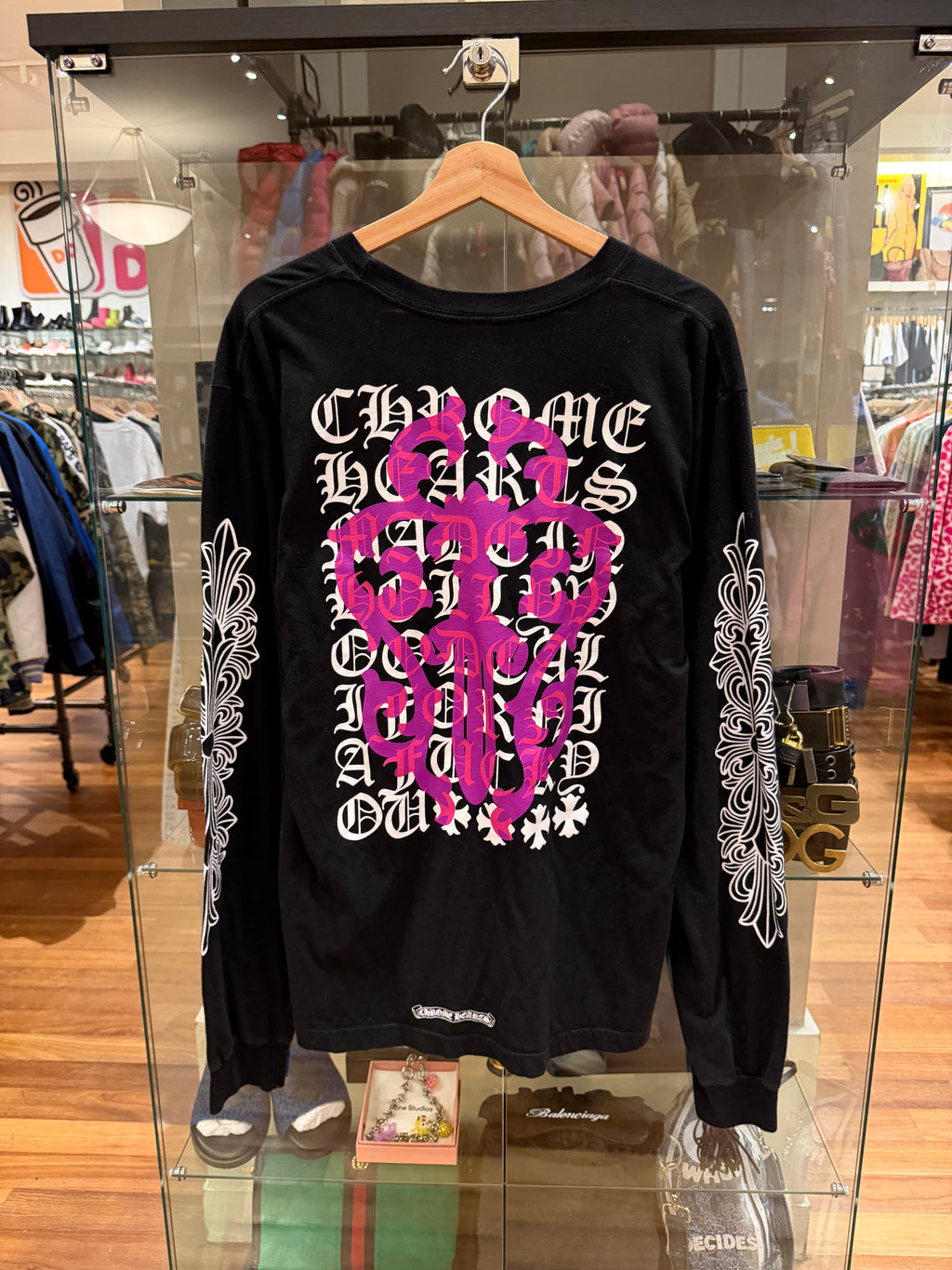 Chrome Hearts Eye Chart Dagger LS - Black/Pink Dagger