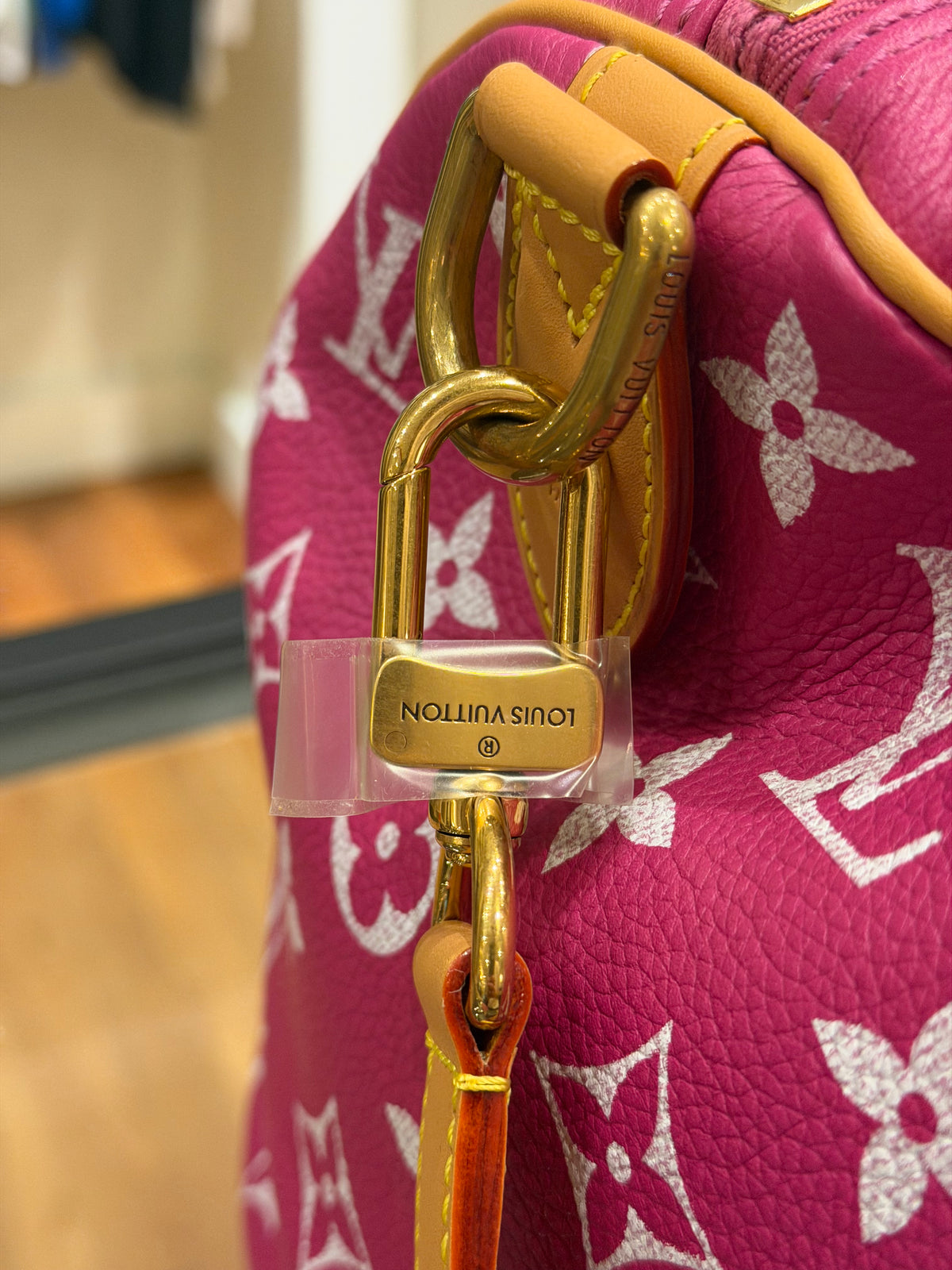 Louis Vuitton P9 Speedy 40 Bandouliere Pink Agate Duffle Bag