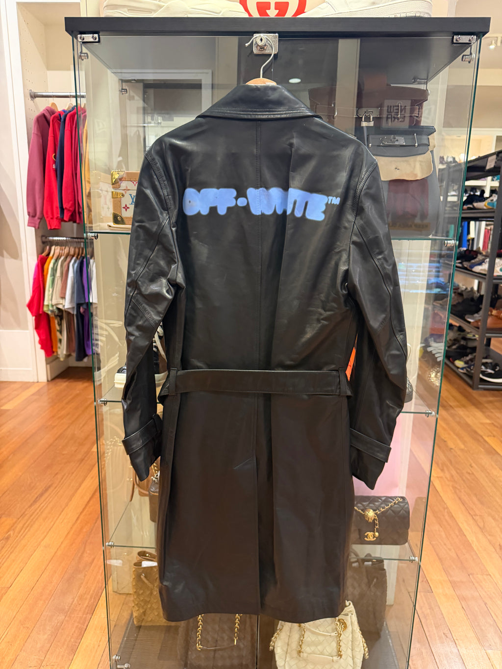 Off White Blurred Logo Trench Coat