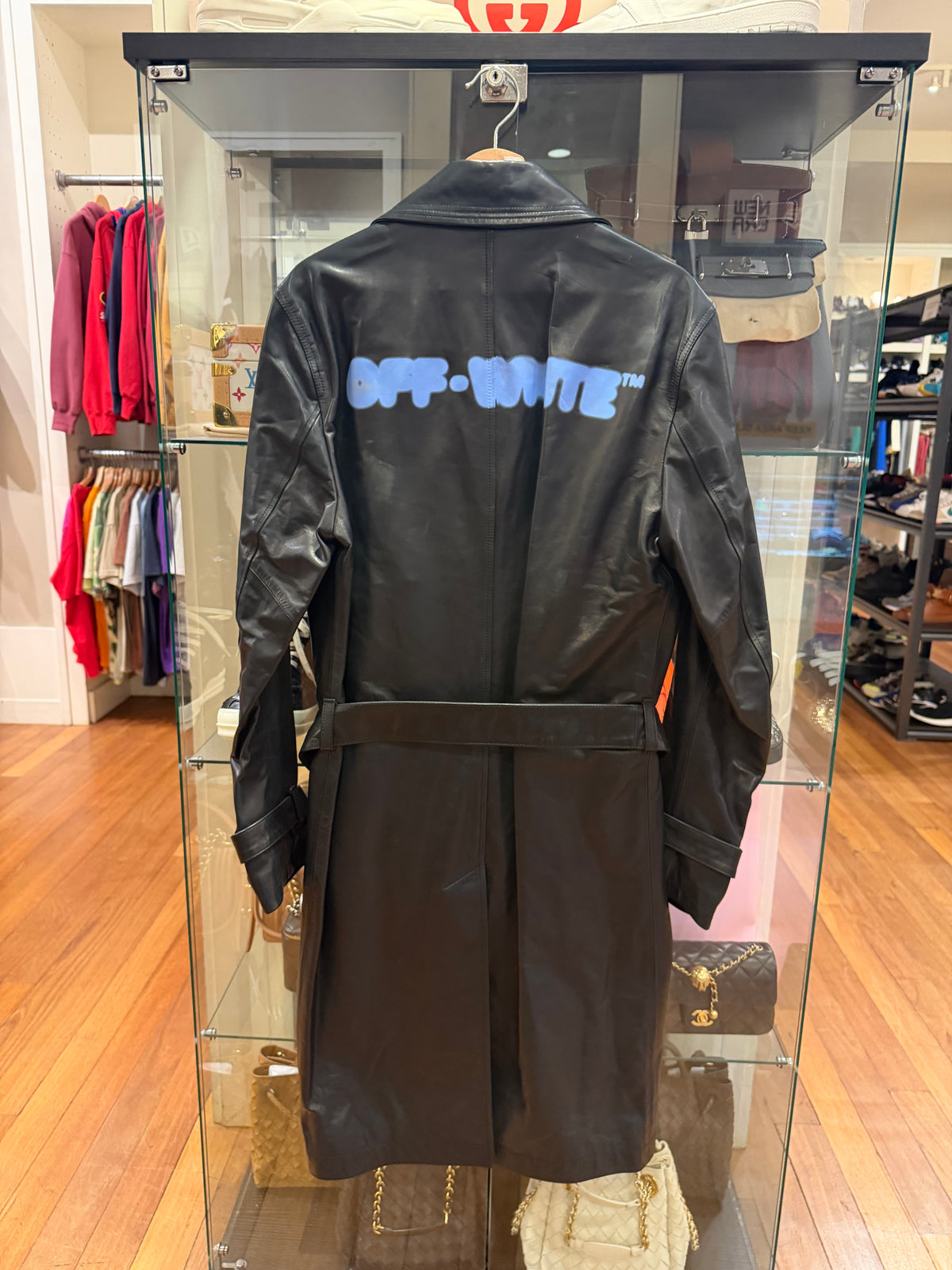Off White Blurred Logo Trench Coat