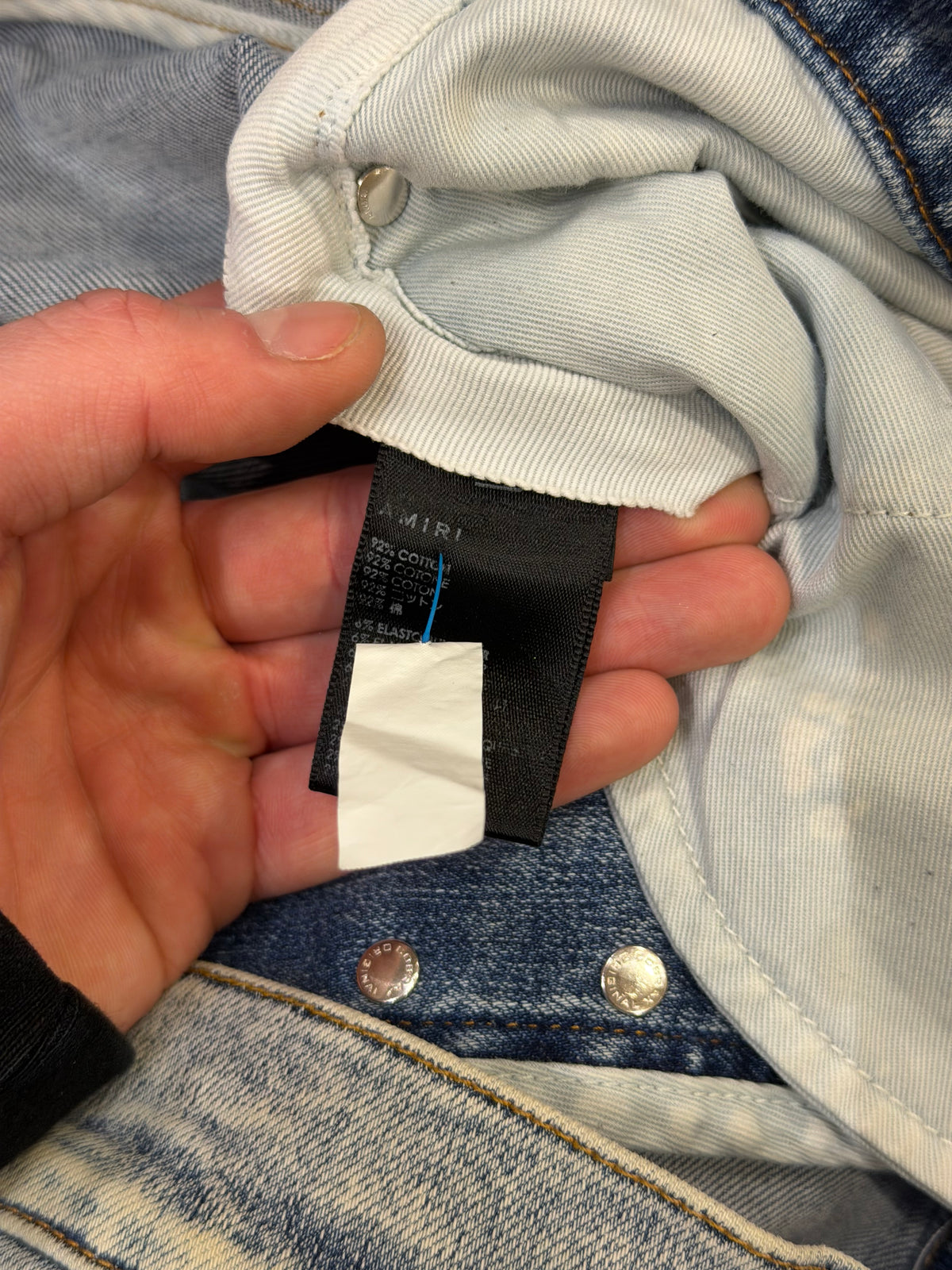 Amiri MX1 Distressed Skinny Jeans - Light Wash Black