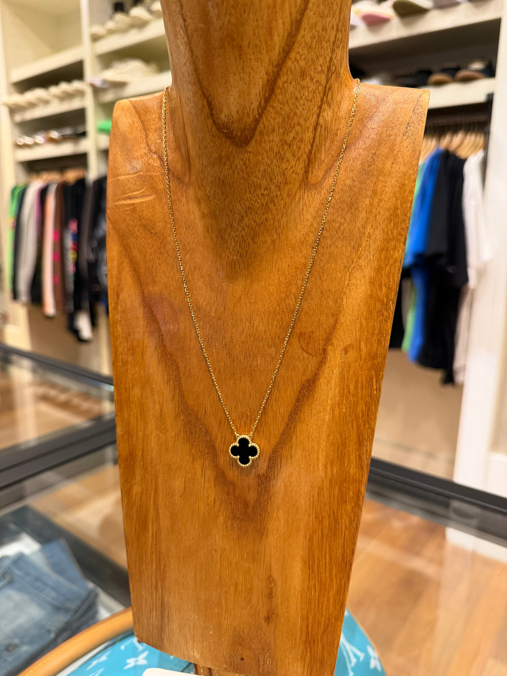 Van Cleef & Arpels Vintage Alhambra Onyx Necklace - 18k gold