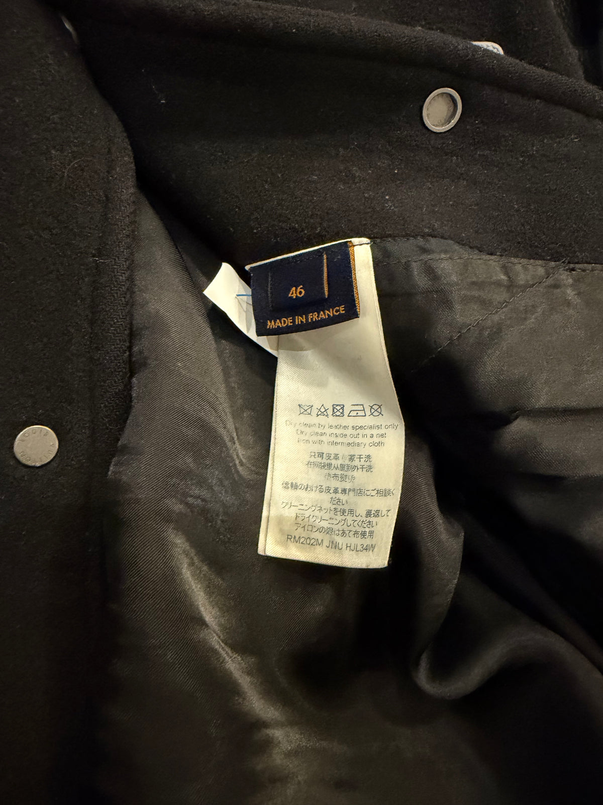 Louis Vuitton Camo LV Patch
Varsity Jacket - Black