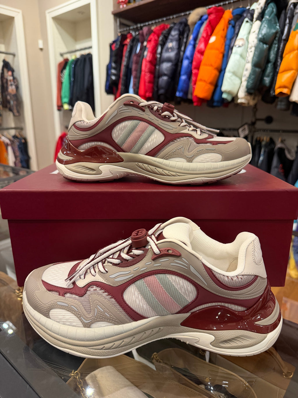 Gucci 2.0 Grey Rossi Ancora Mesh Sneaker