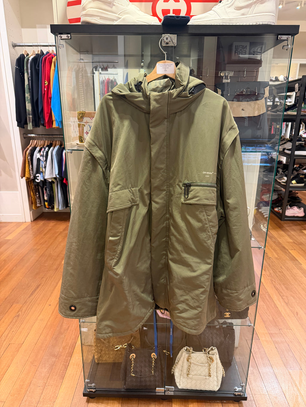 Off-White Reversible Khaki Coverall Coat - Green