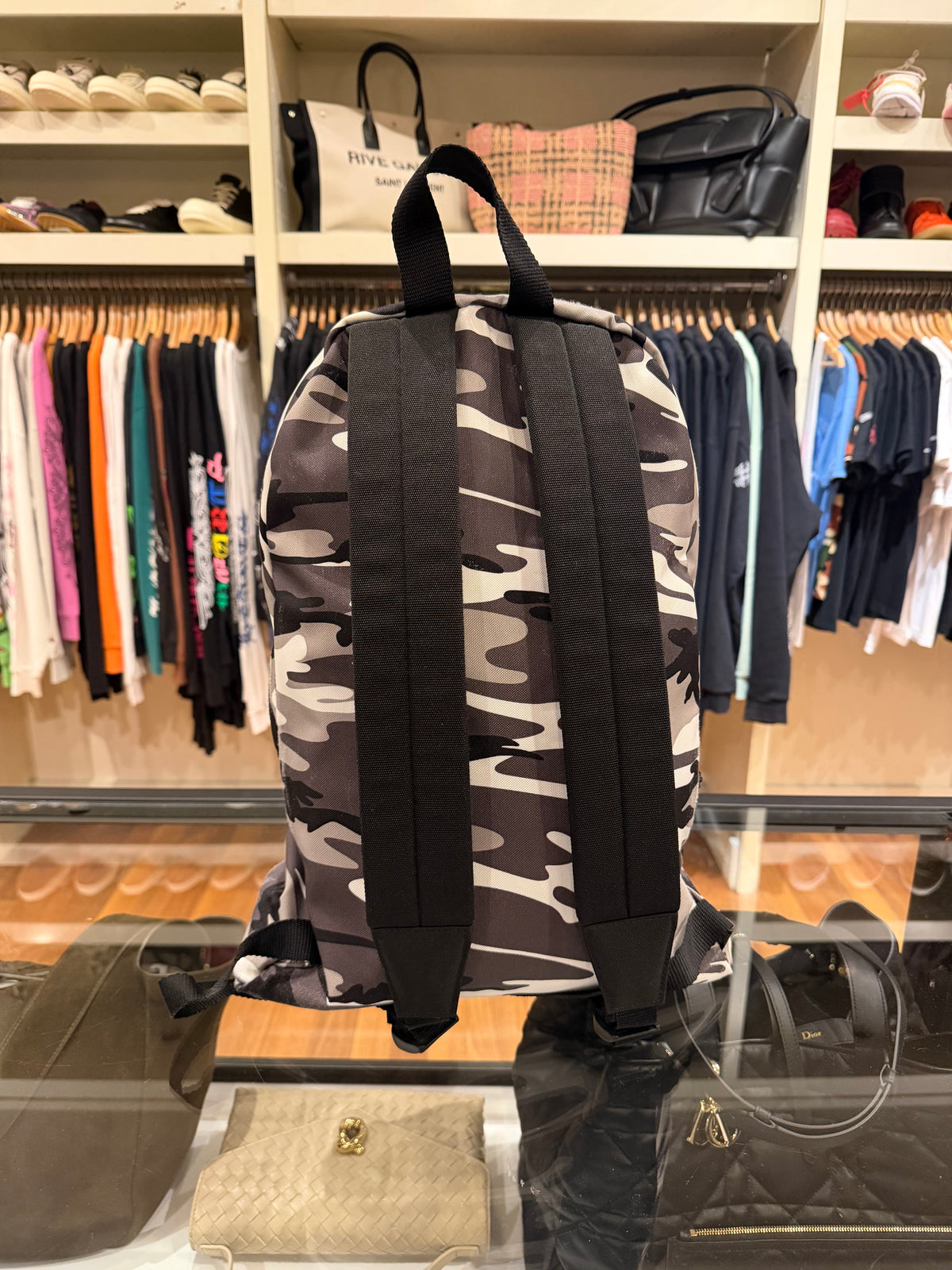 Balenciaga Nylon Snow Camo Explorer Backpack