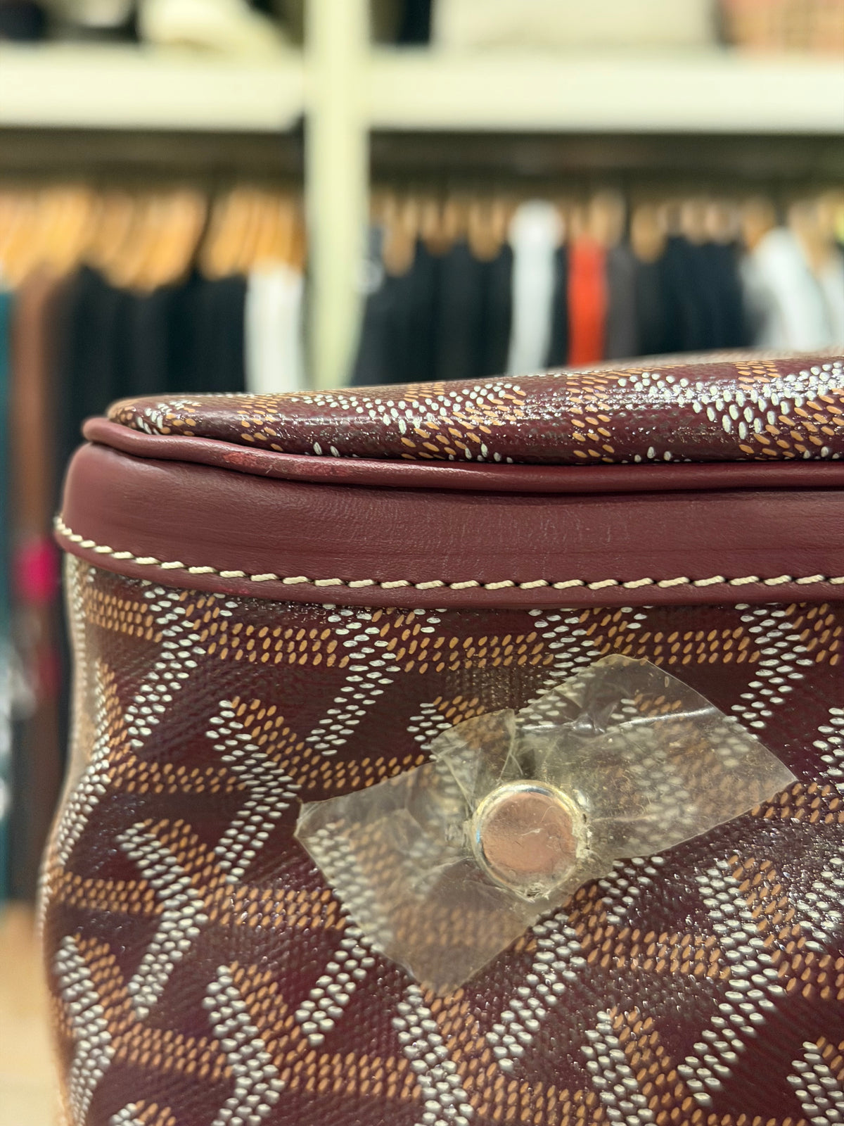 Goyard Croisiere 45 Crossbody Burgundy Duffle Bag