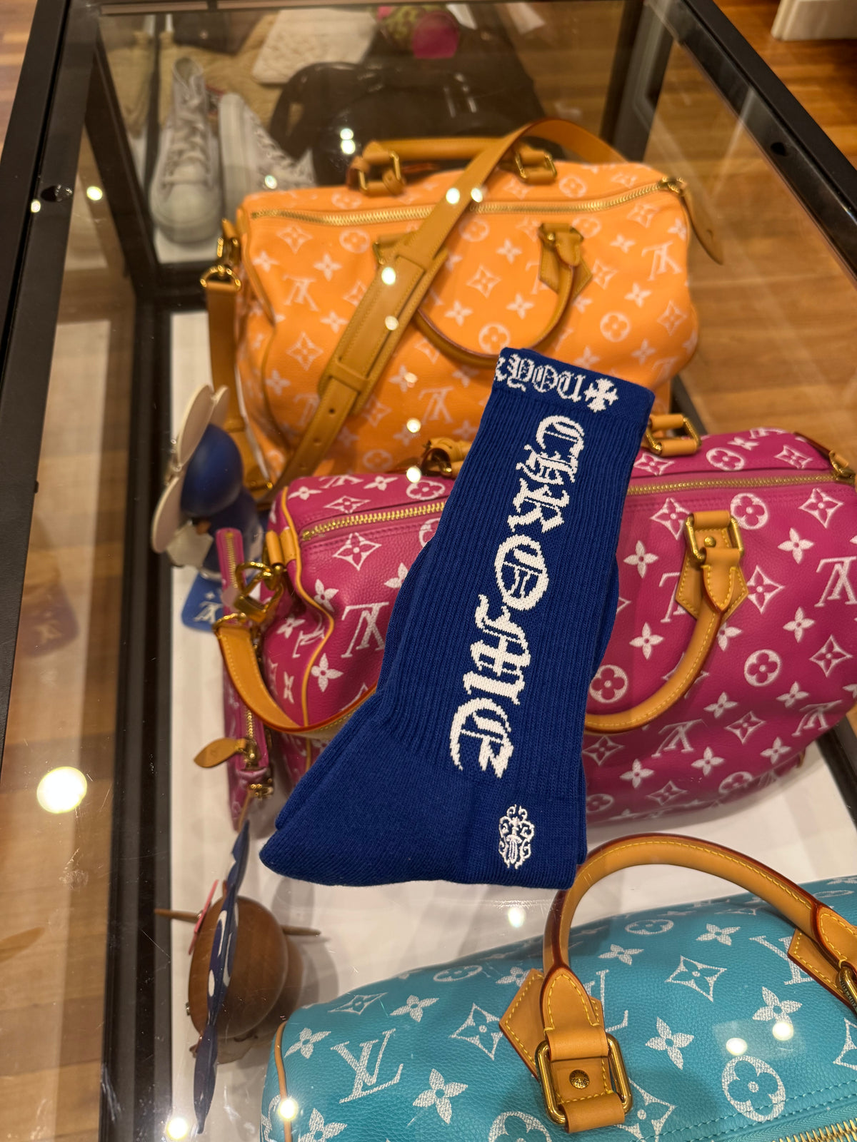 Chrome Hearts Socks - Blue/White (L)