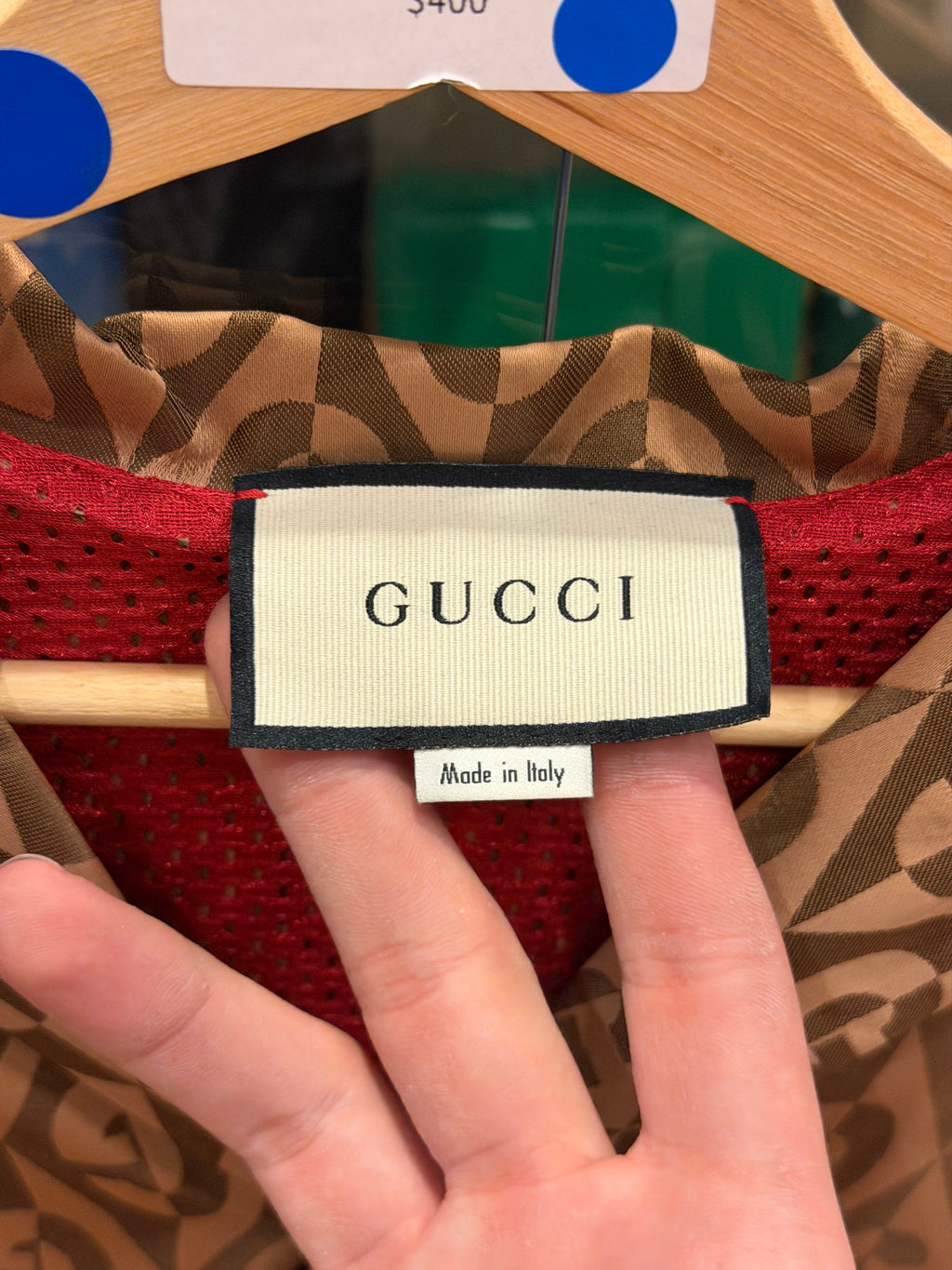 Gucci Monogram Mesh SS Button Down - Beige