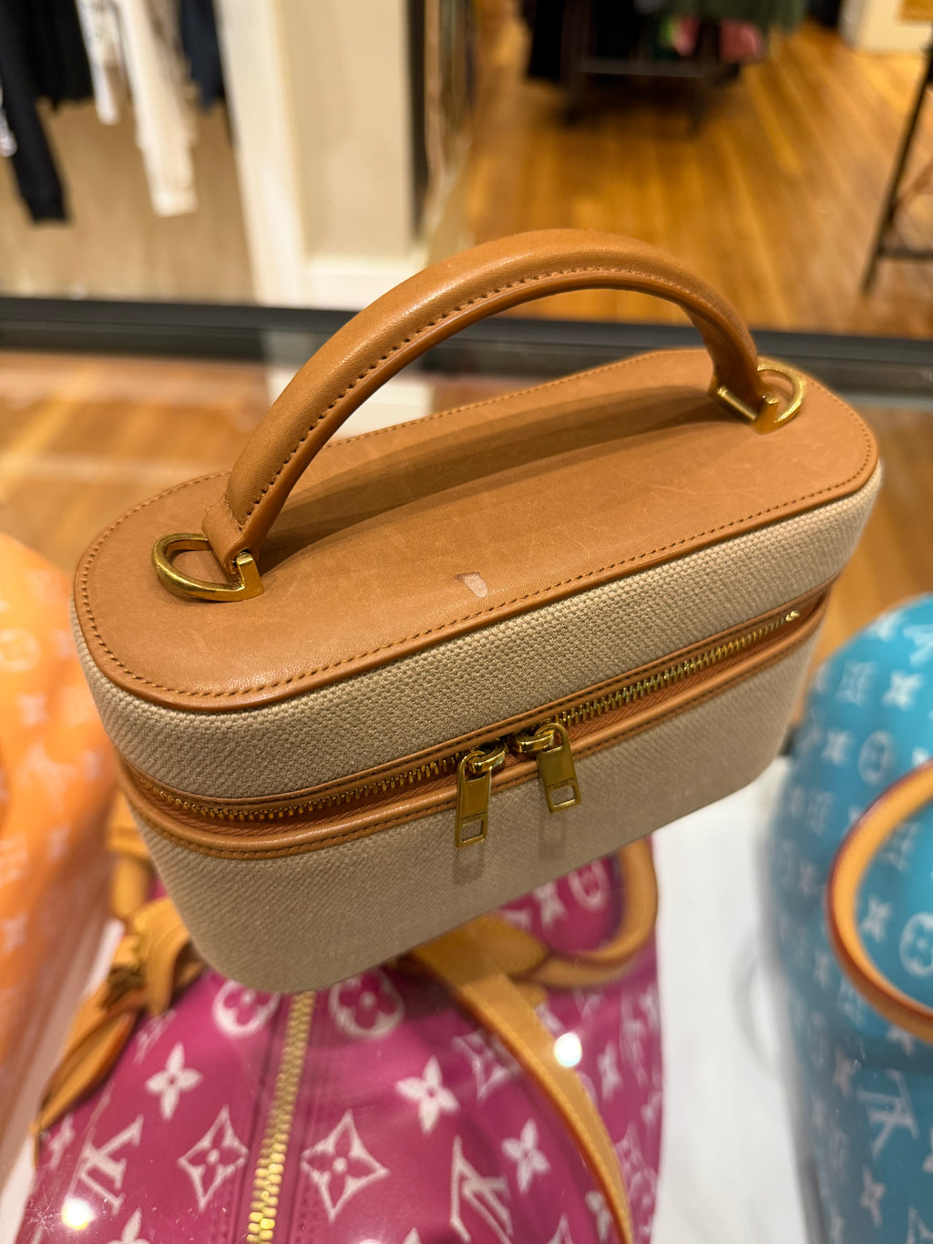 Saint Laurent Gaby Canvas & Leather Vanity Mini Bag