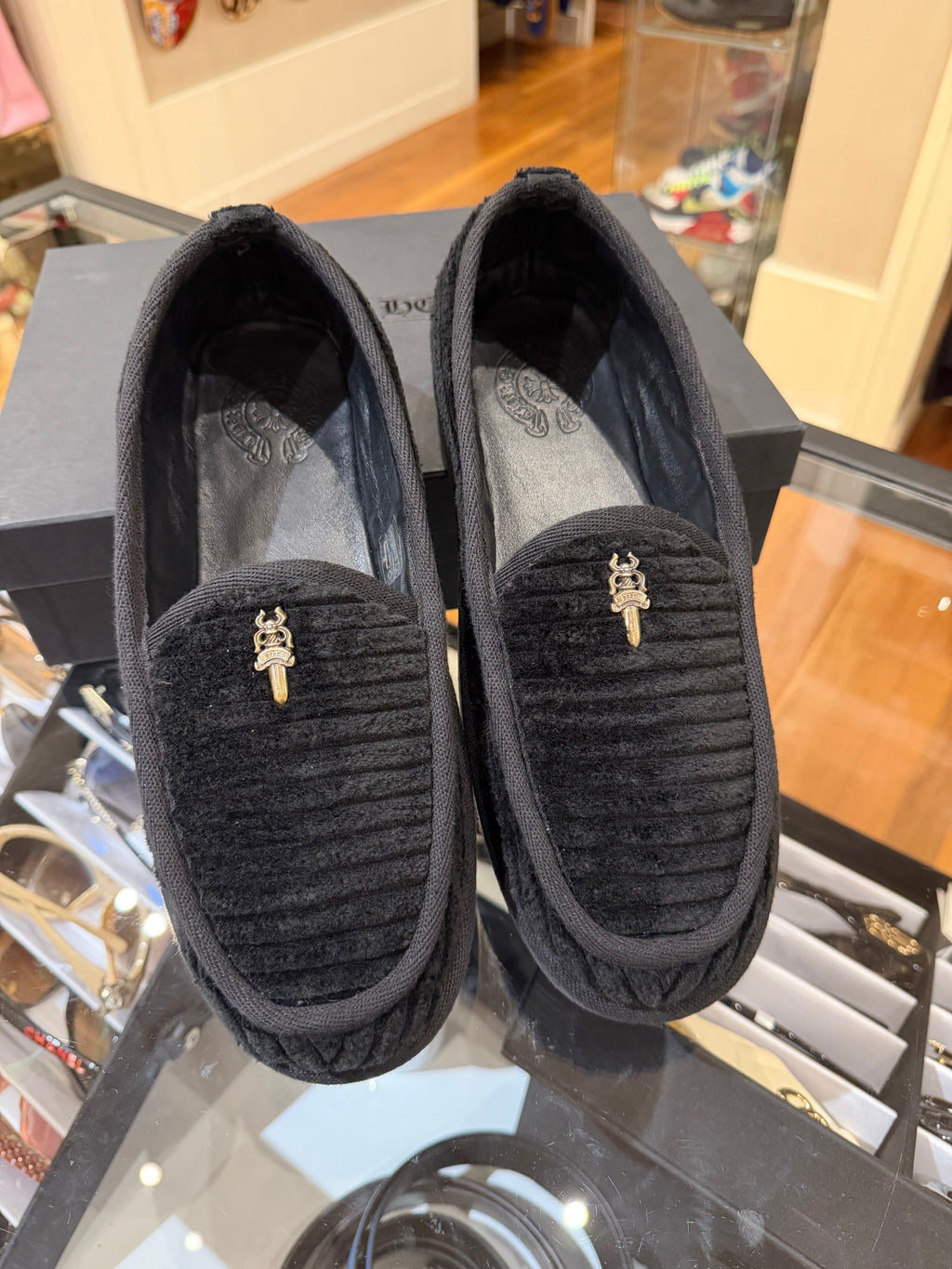 Chrome Hearts Corduroy Dagger Loafers