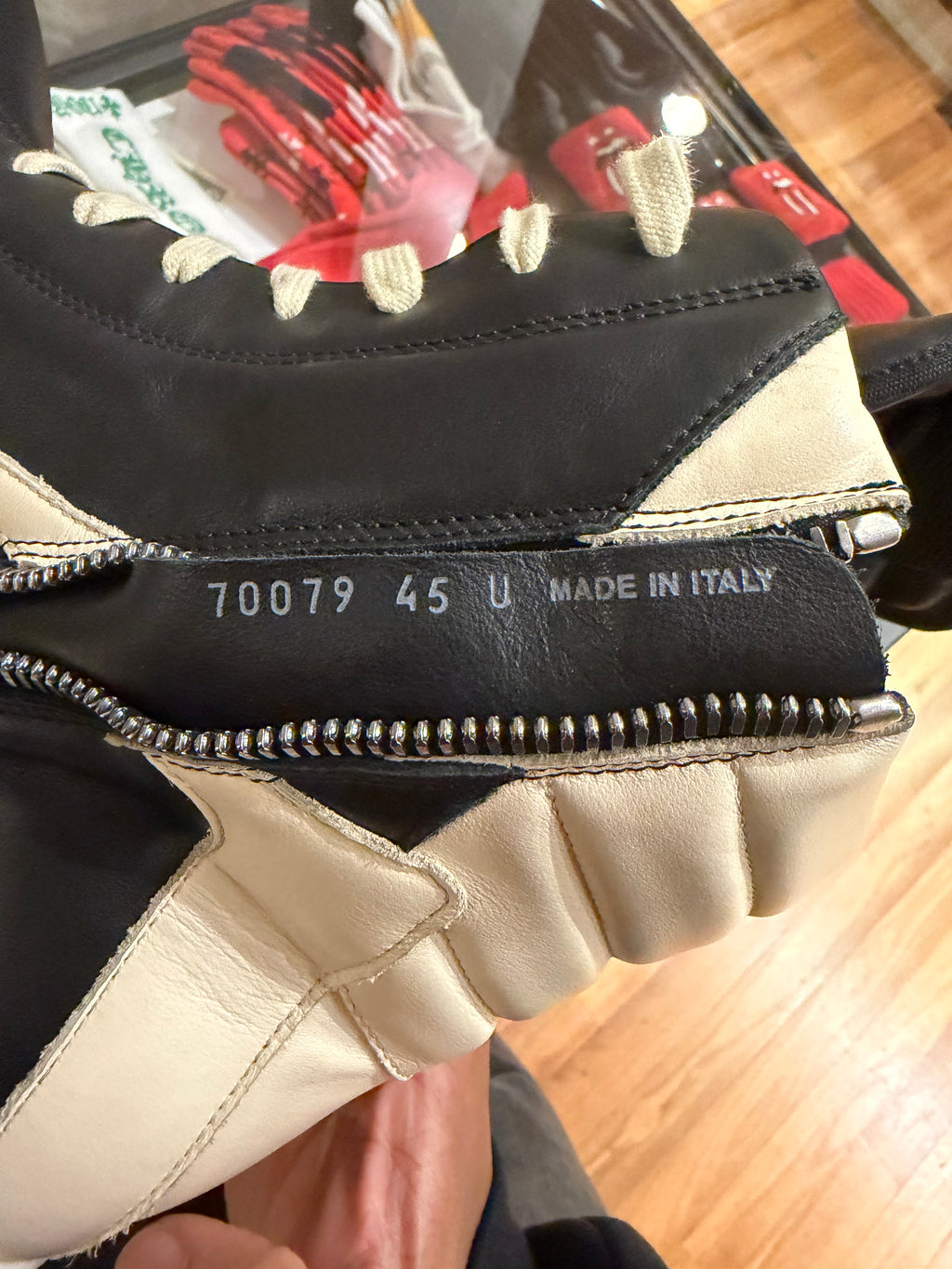 Rick Owens Geobasket - Black/White Leather