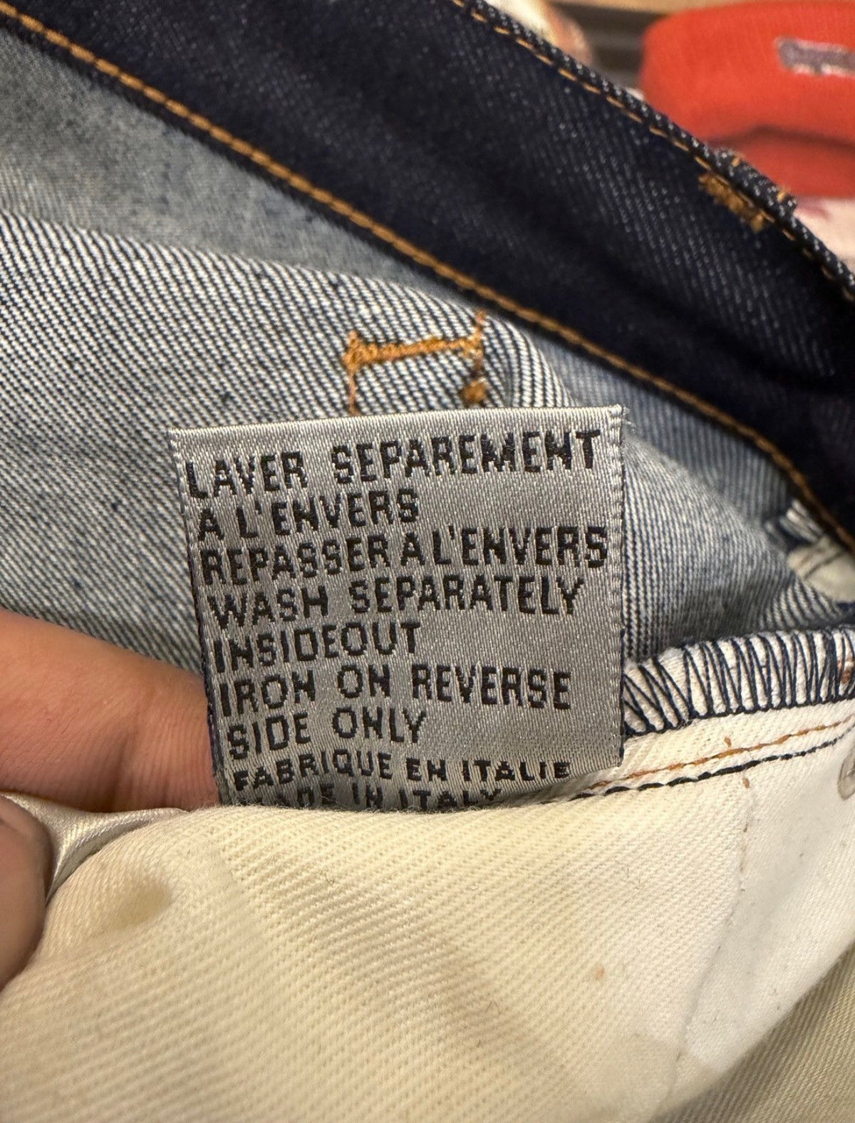 Dior Homme 'Nostalgy Brut' 19cm Raw Denim Jeans - Bleu Foncé
