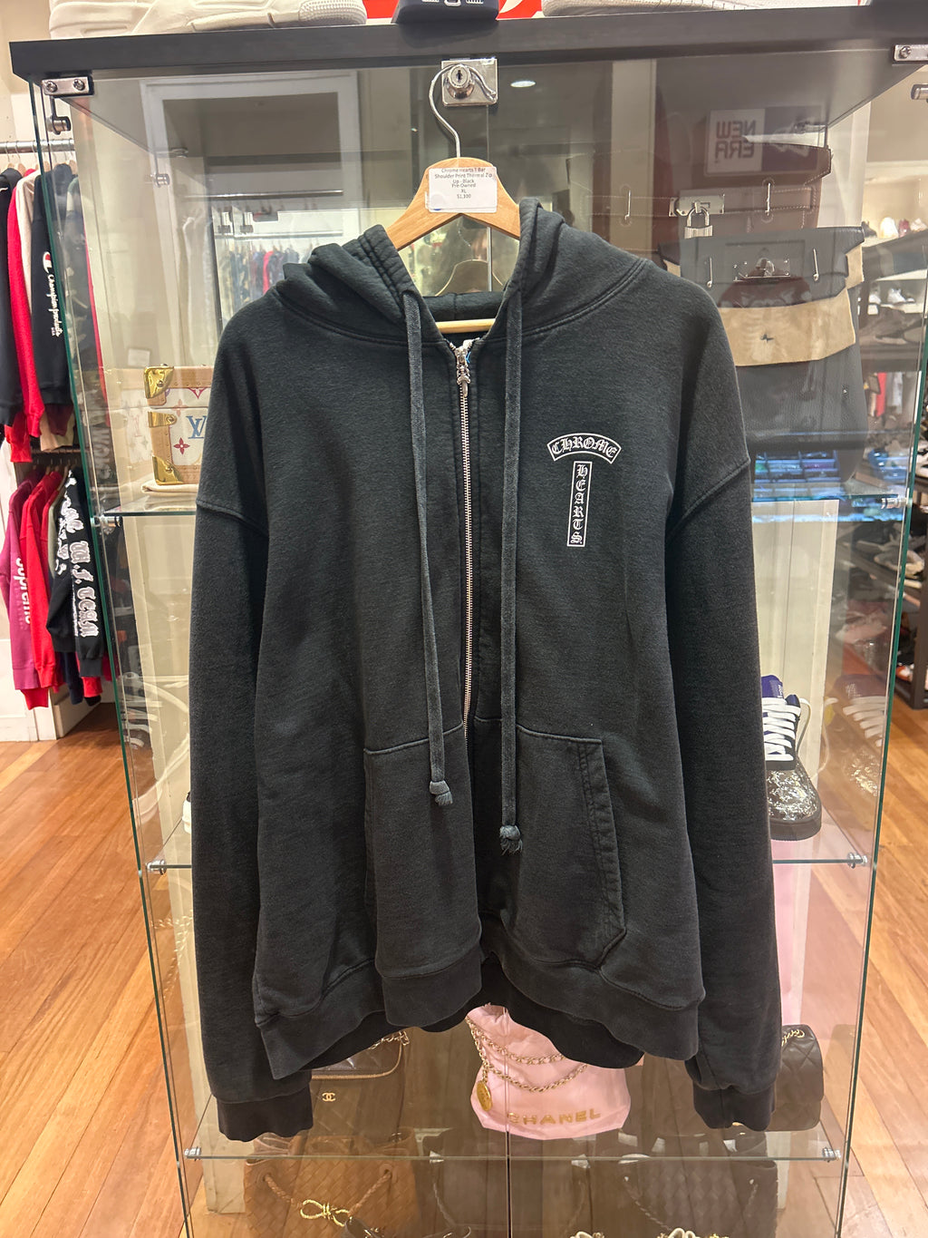 Chrome Hearts T Bar Shoulder Print Thermal Zip Up - Black