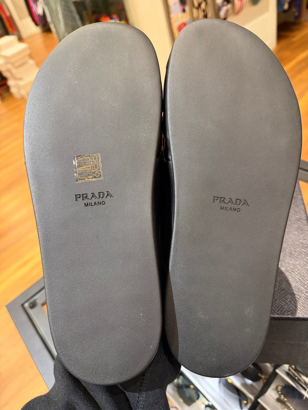 Prada Leather Mules - Black