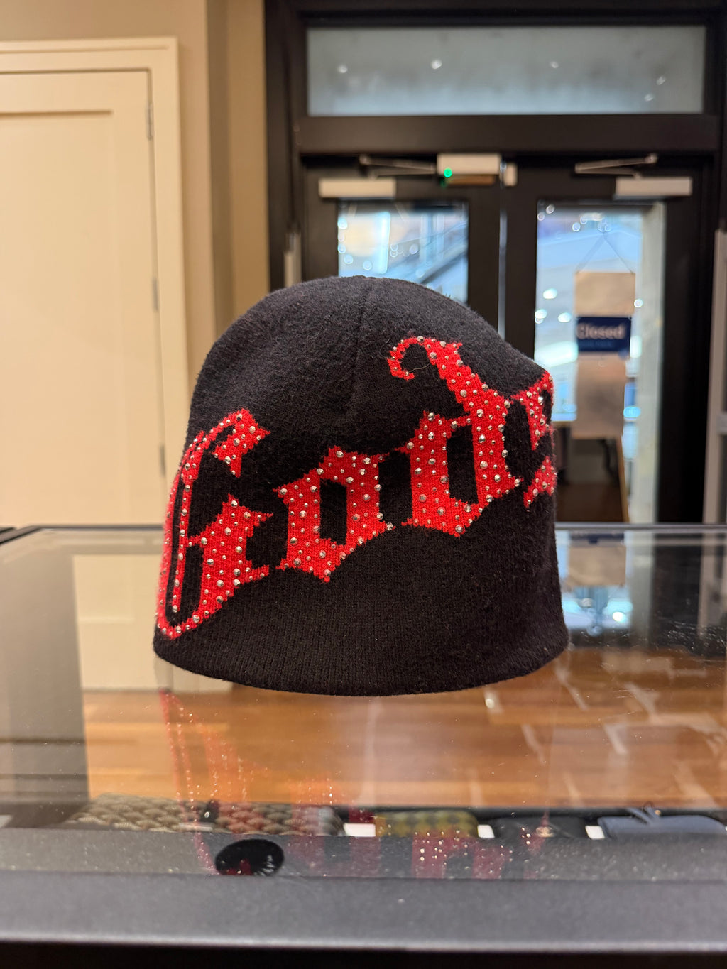 Godspeed OG Logo Studded Beanie - Black/Red