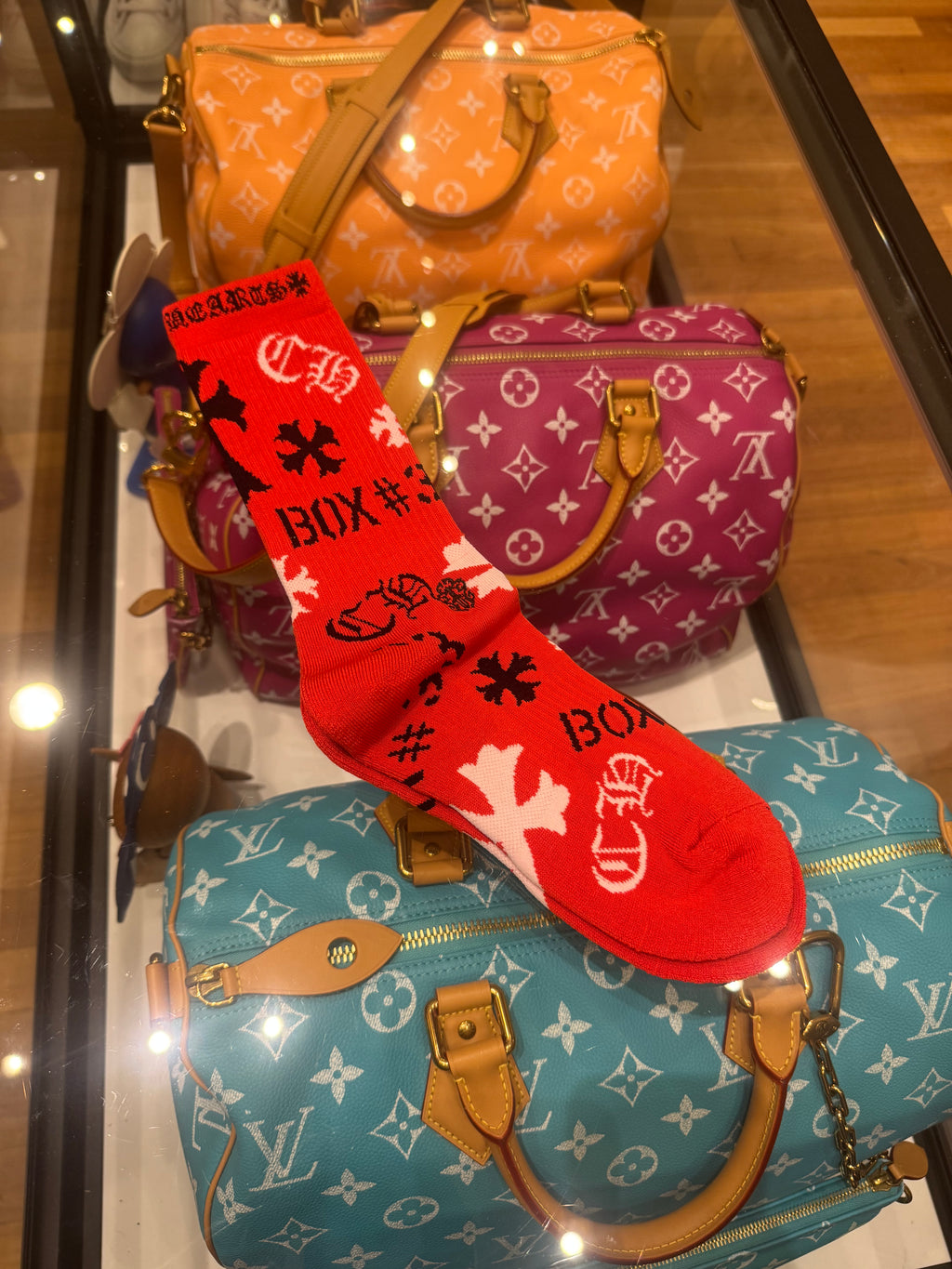Chrome Hearts Socks - Red/Black/White (S)