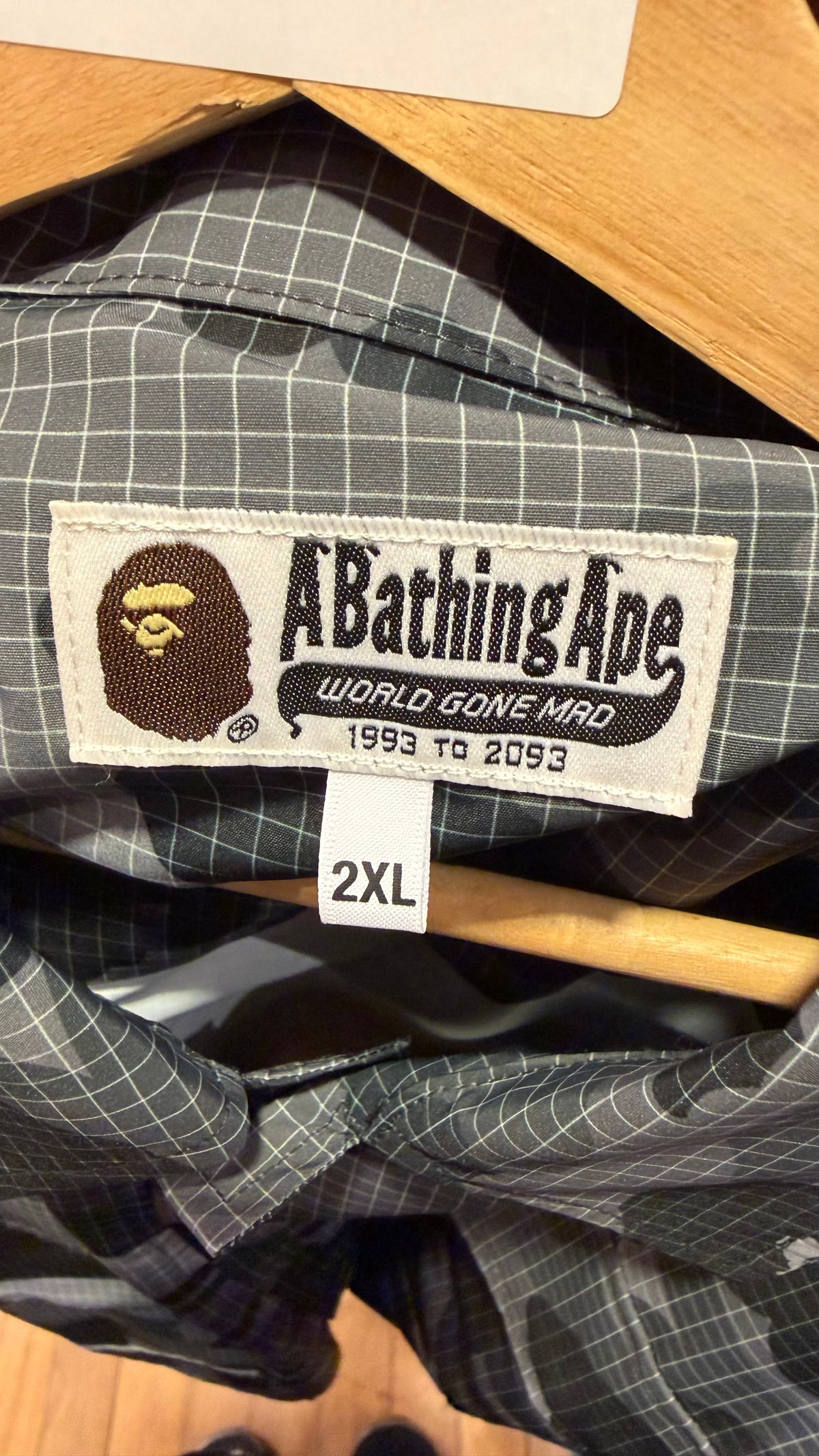 Bape FW22 Grid Camo Relaxed Fit Military Shirt - Black
