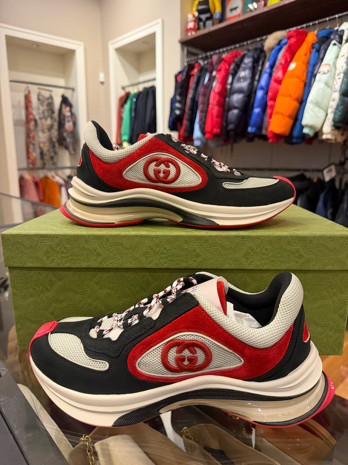 Gucci Run Suede Mesh Sneakers
