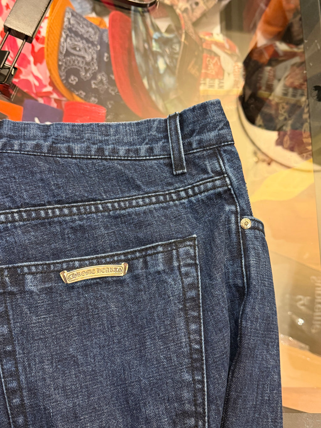 Chrome Hearts KS Cut Raw Denim Jeans - Blue