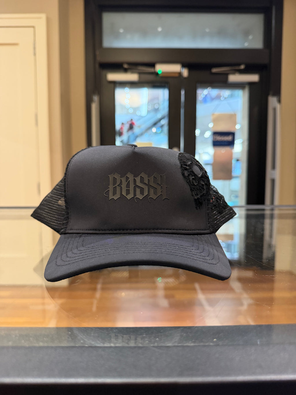 Bossi Skull Trucker Hat - Black
