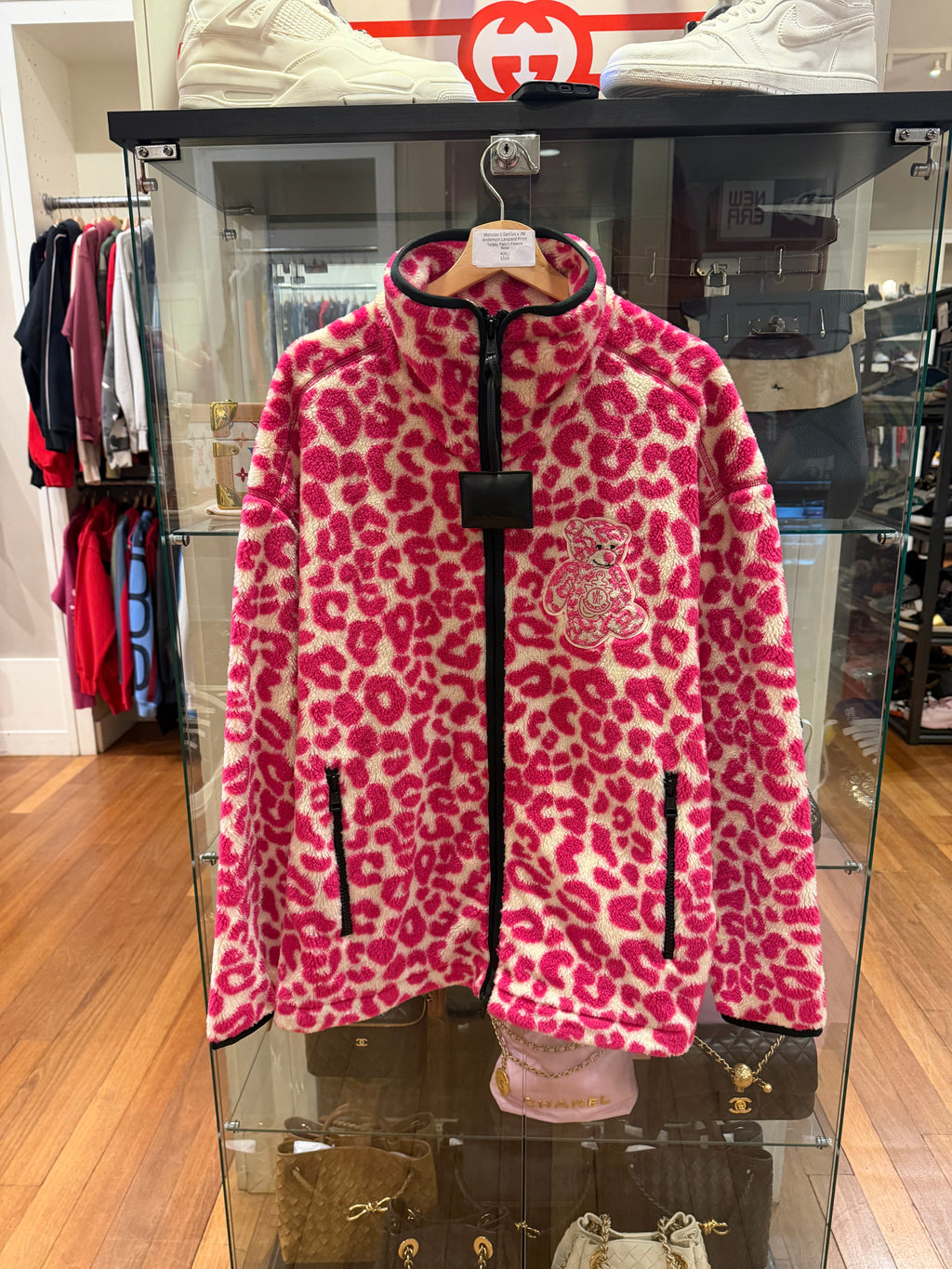 Moncler 1 Genius x JW Anderson Leopard Print Teddy Patch Fleece