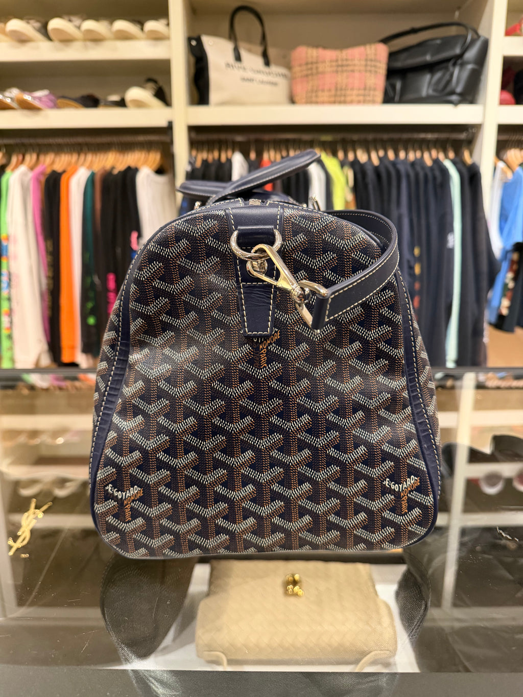 Goyard Croisiere 40 Crossbody Navy Duffle Bag
