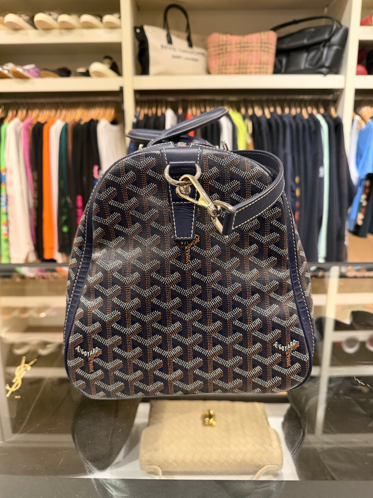 Goyard Croisiere 40 Crossbody Navy Duffle Bag