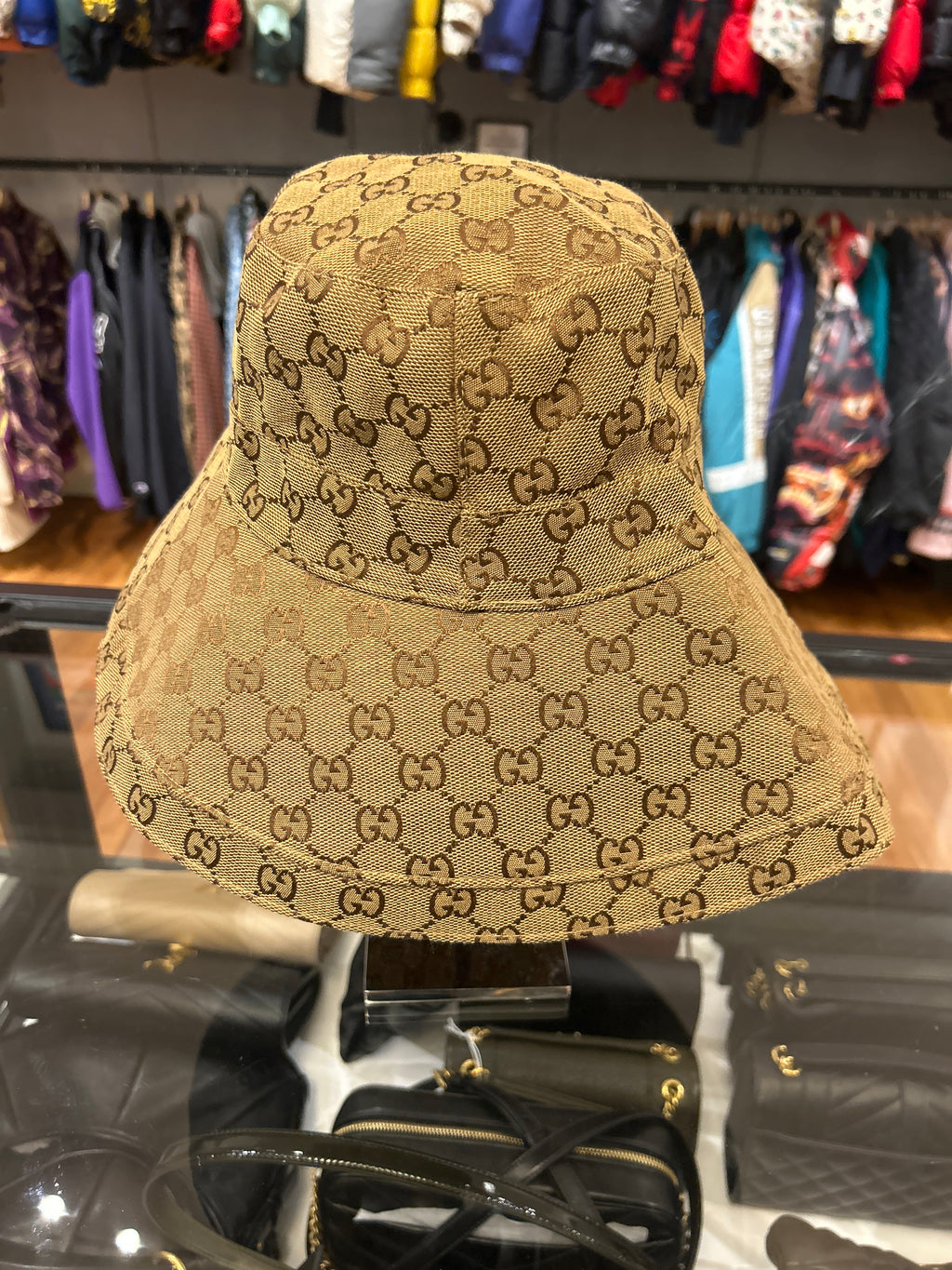 Gucci Canvas Wide Brim Bucket Hat - GG Monogram