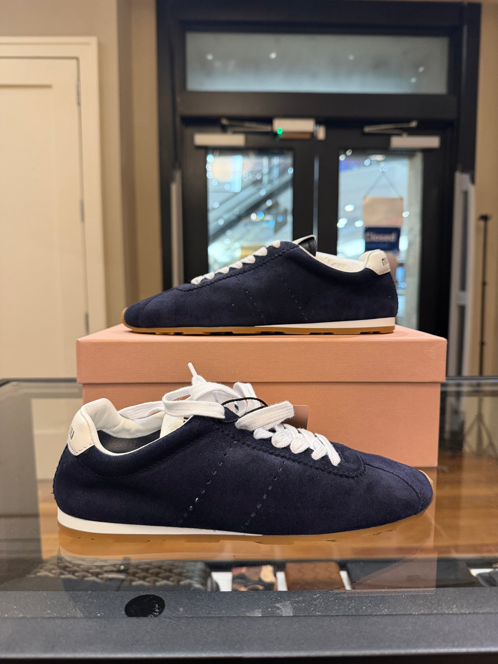 Miu Miu Plume Suede Sneakers
