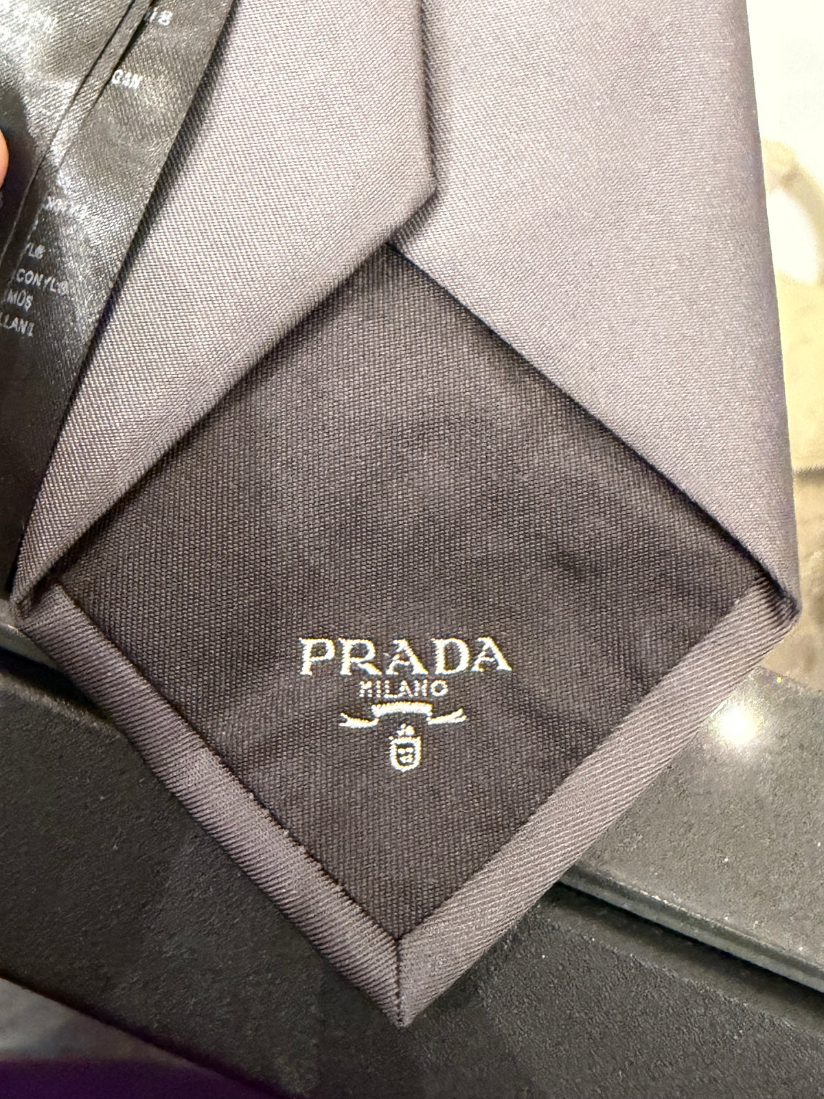 Prada Re-Nylon Tie - Grey