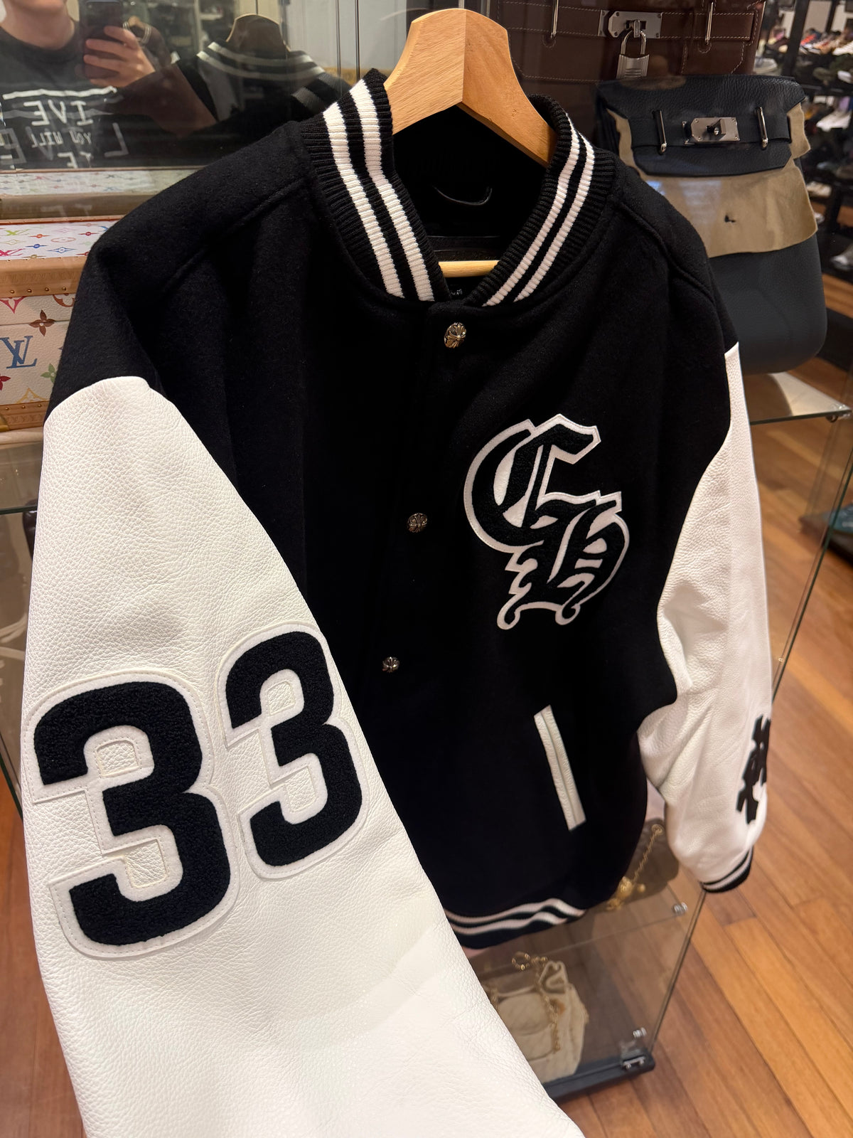 Chrome Hearts Cashmere & Leather ‘Chicken’ Varsity Jacket