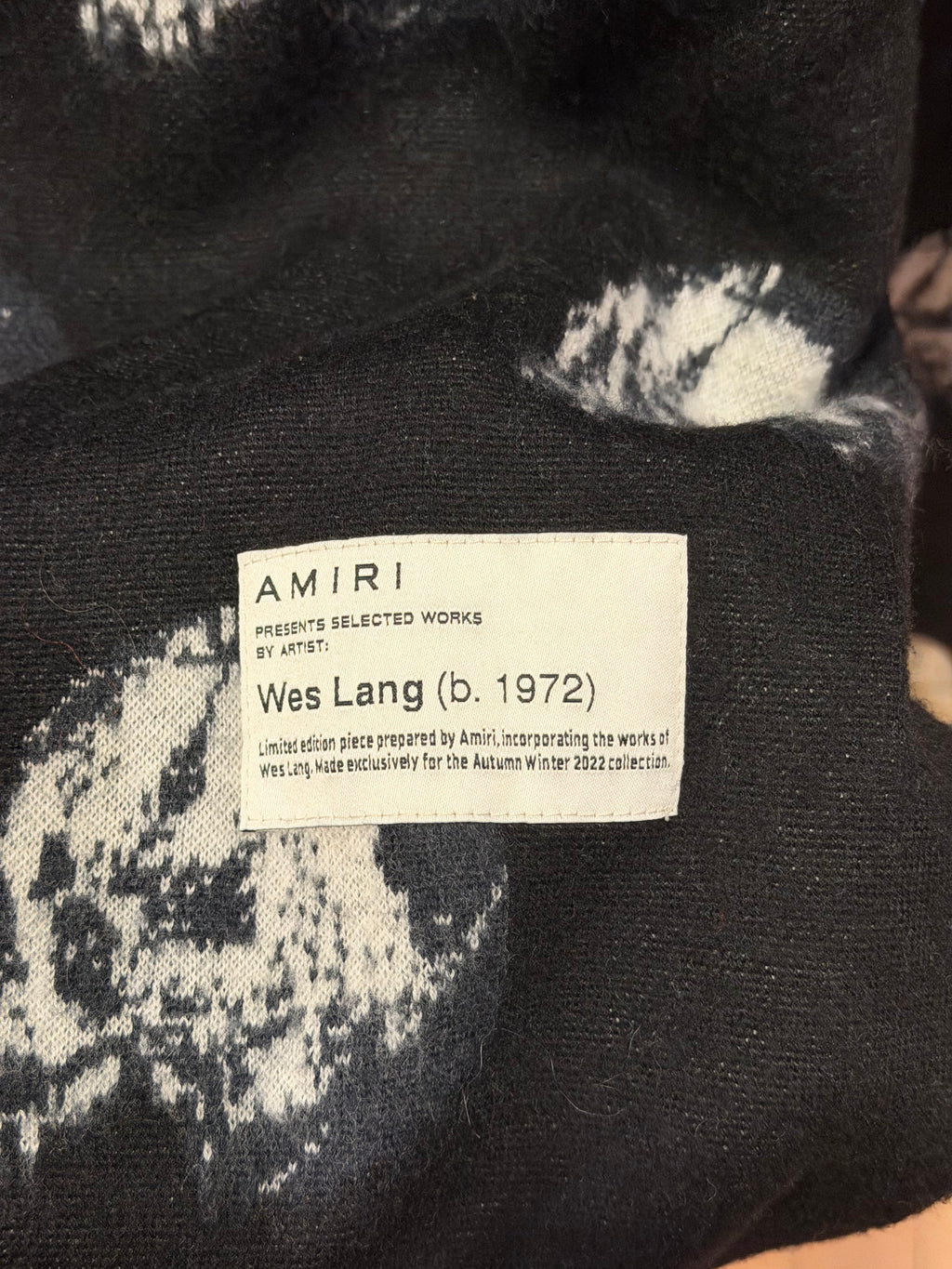 Amiri x Wes Lang Repeat Skull Wool Sweater