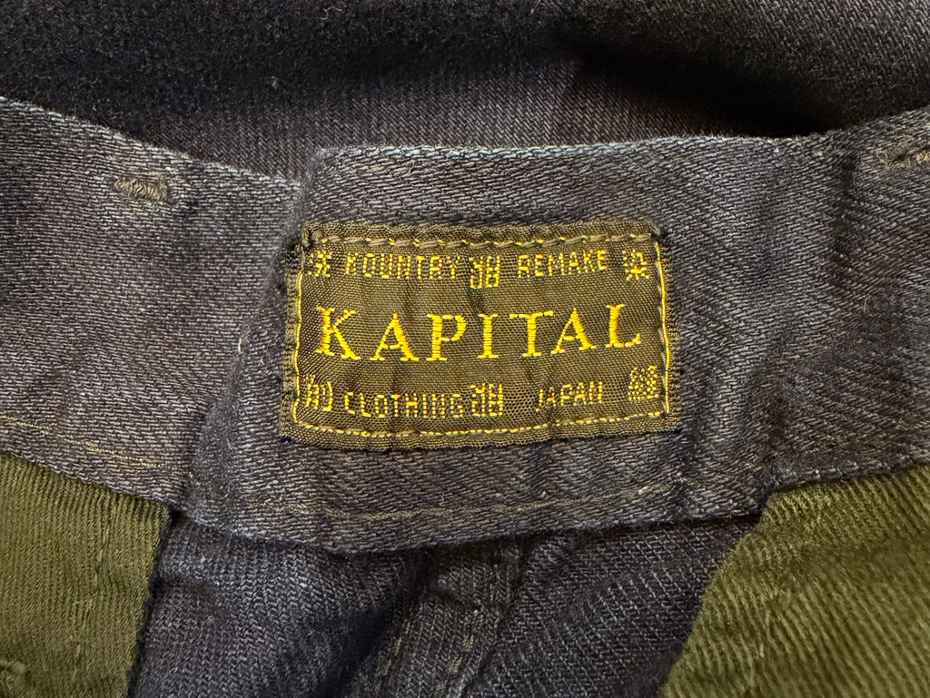 Kapital Thunder Sashiko Canvas Shorts - Indigo