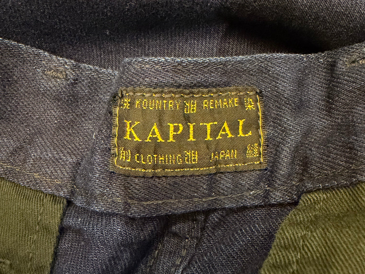 Kapital Thunder Sashiko Canvas Shorts - Indigo